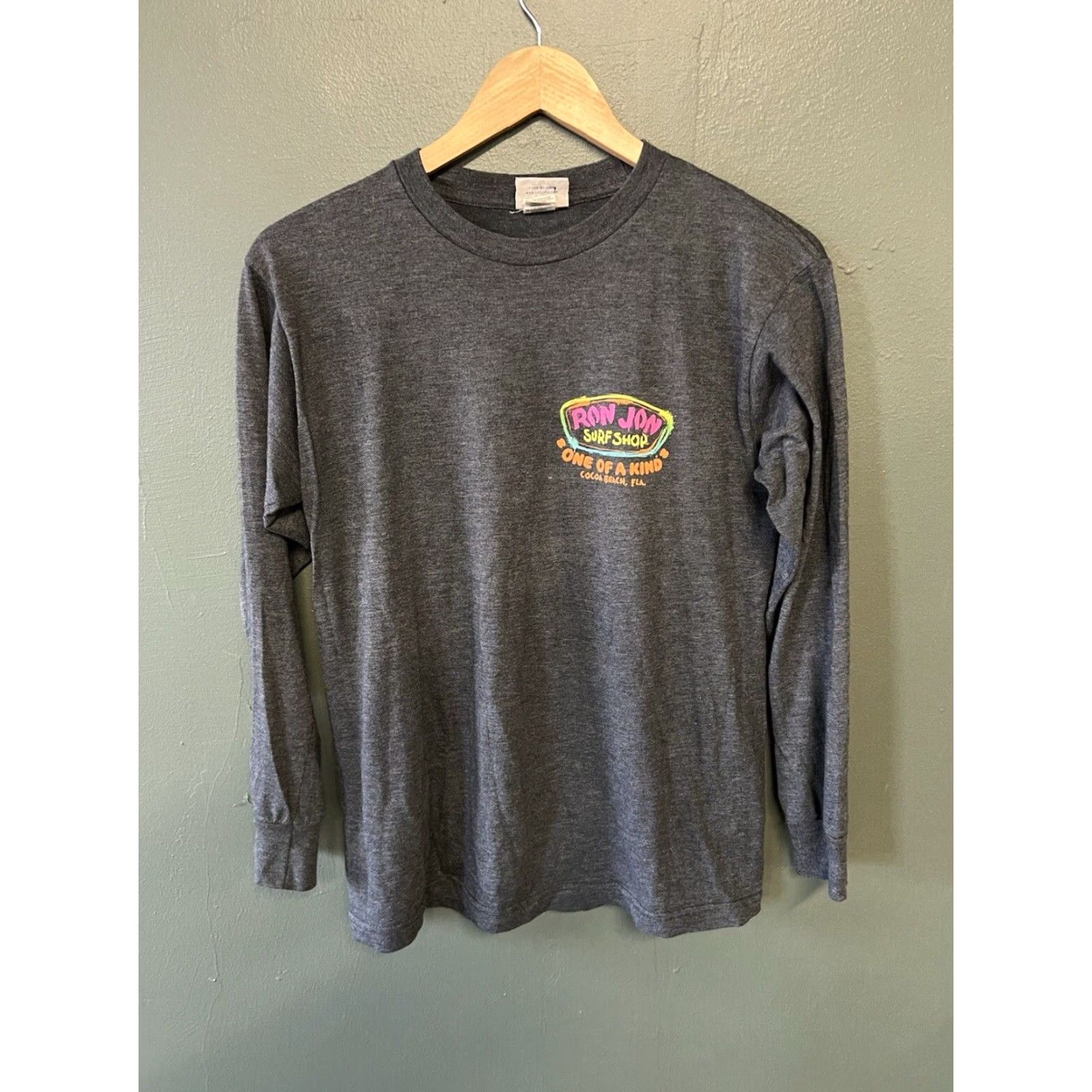 Vintage VINTAGE Y2K Ron Jon Surf Shop Mens Gray Long Sleeve Graphic T-shirt Size S Size US S / EU 44-46 / 1 - 2 Thumbnail
