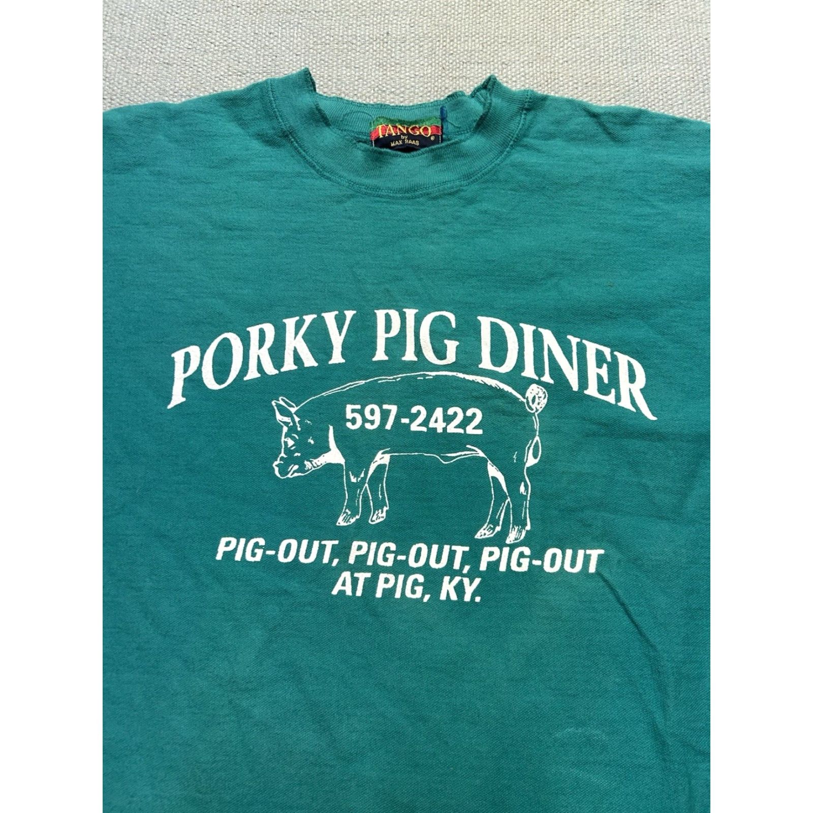 Altea VINTAGE Kentucky T-Shirt Men XL Porky Pig Diner Graphic Teal Turquoise Restaurant Blue PJ Size US XL / EU 56 / 4 - 2 Thumbnail