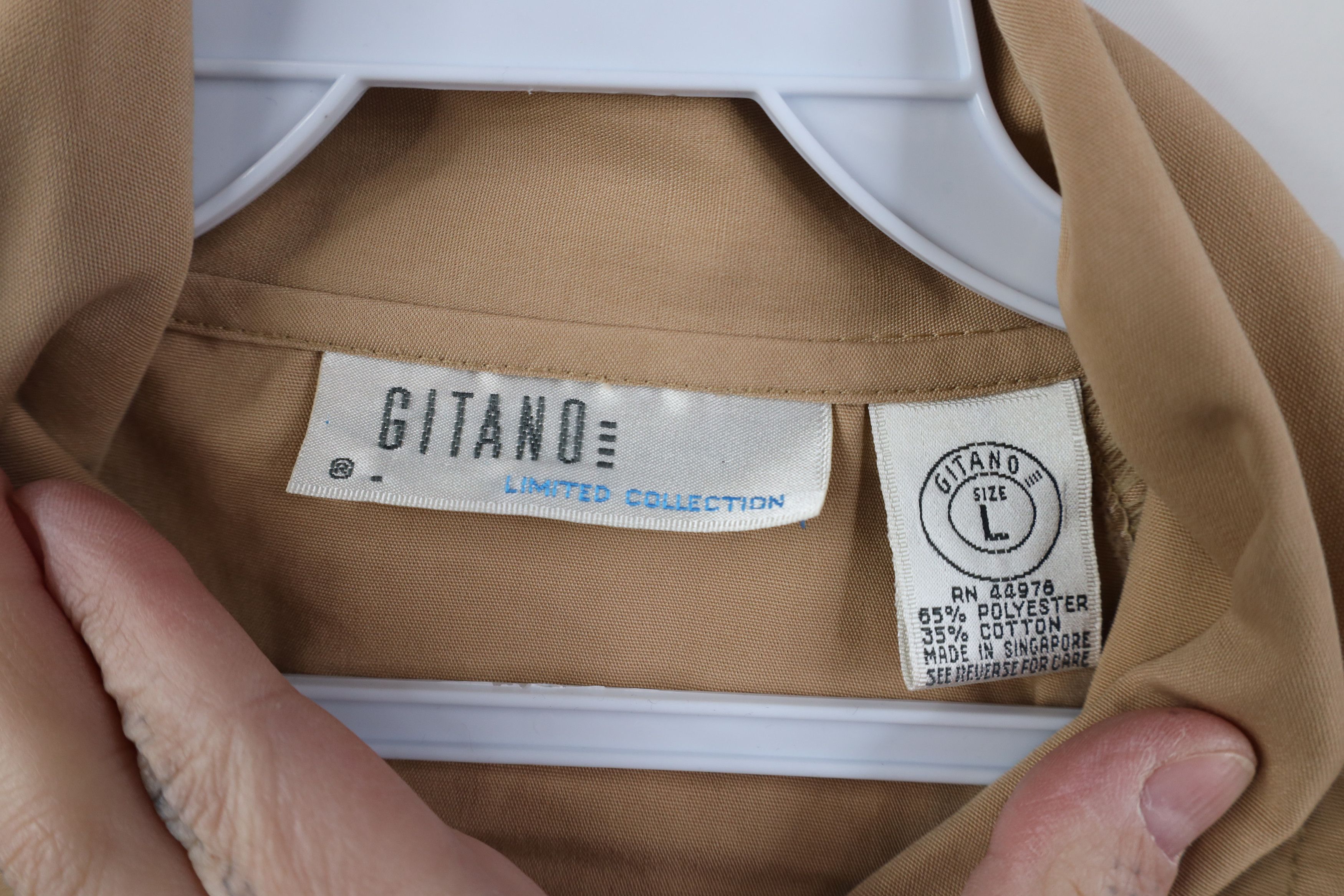 Vintage Vintage 90s Streetwear Big Pocket Shirt Bomber Jacket Beige Size L / US 10 / IT 46 - 8 Thumbnail