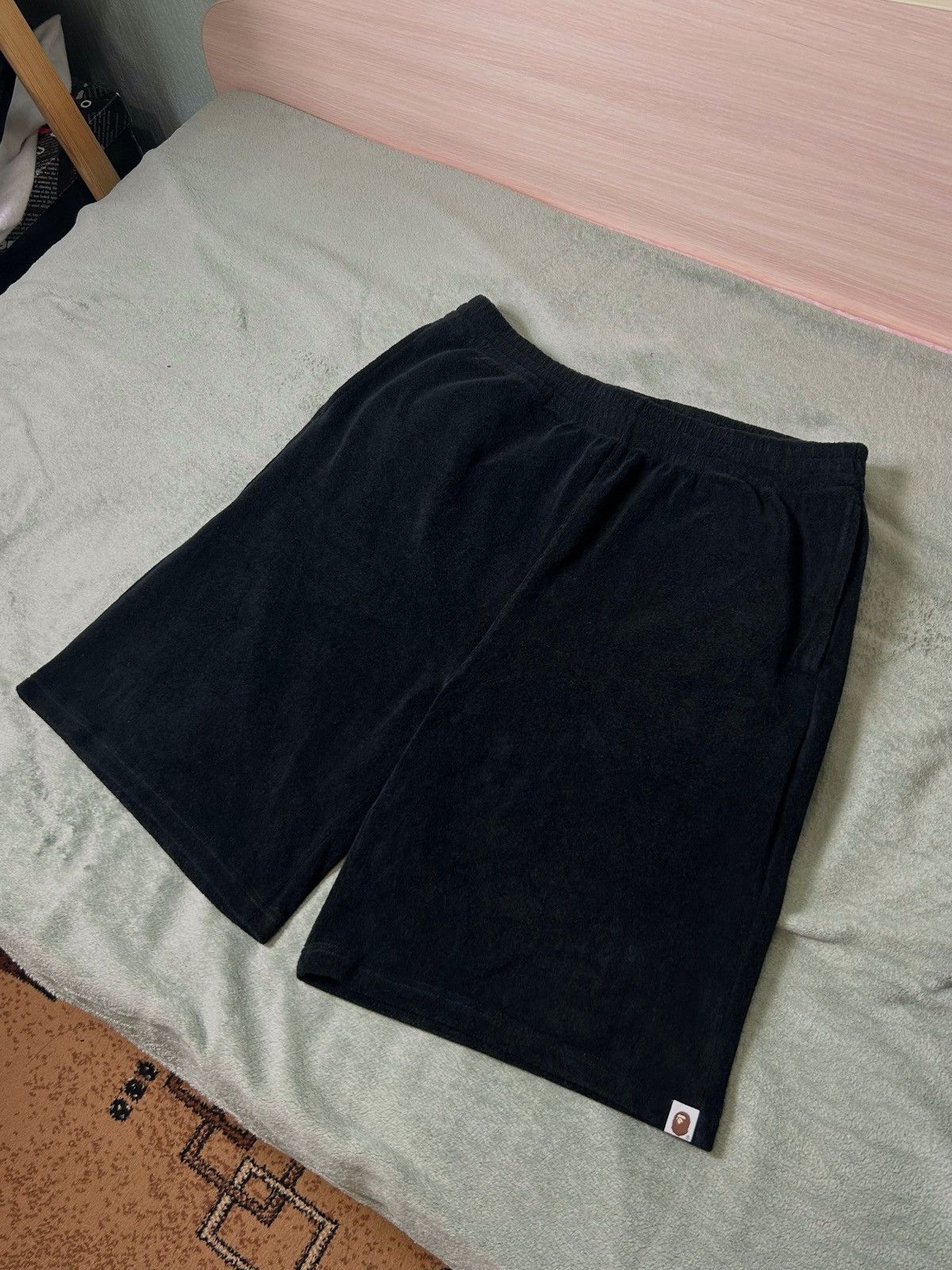 Rare BAPE 00s Black Velour Teddy Shorts Made in Japan XL y2k