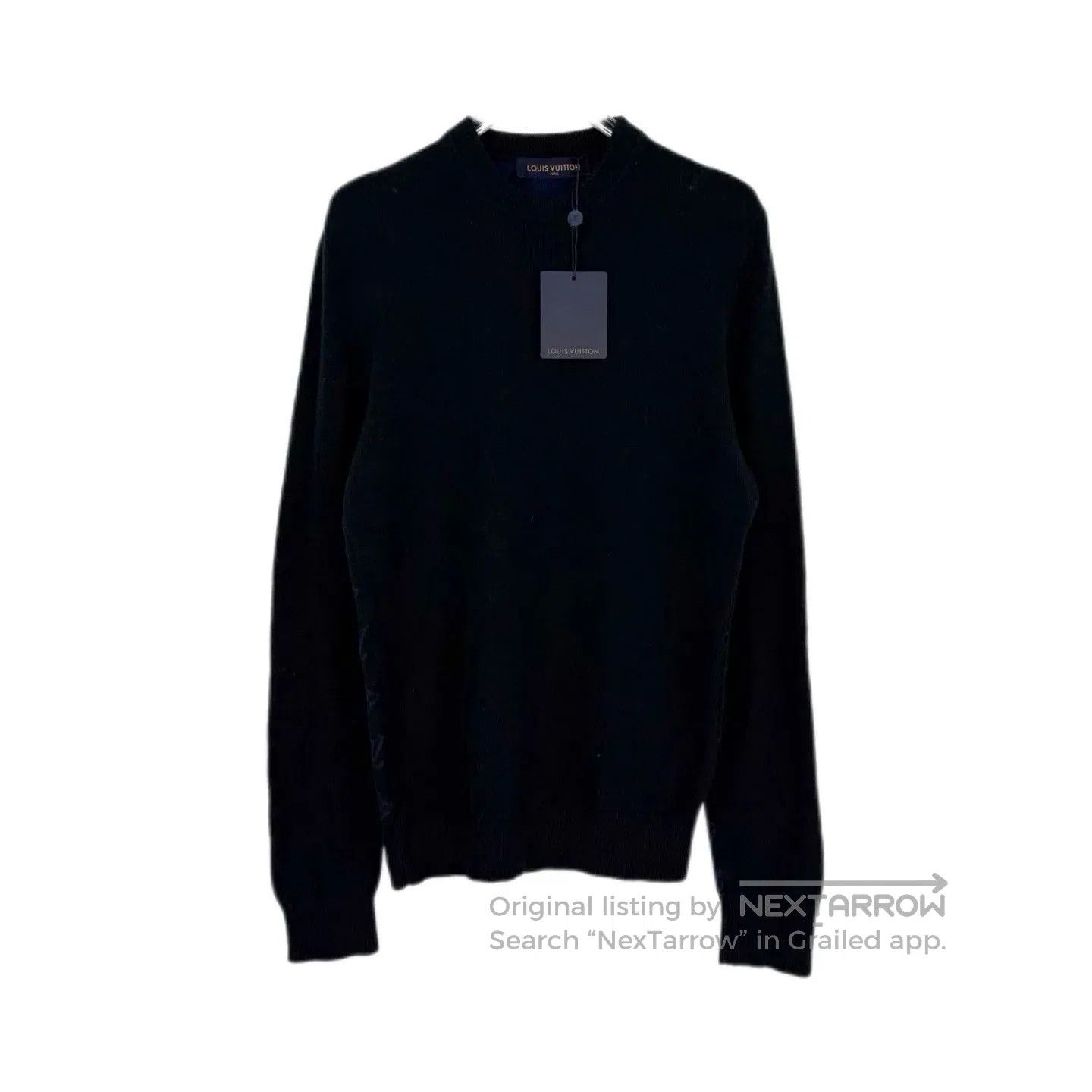 Louis Vuitton LV Blue Cashmere Sweater Back Logo 4L. Size US L / EU 52-54 / 3 - 1 Thumbnail