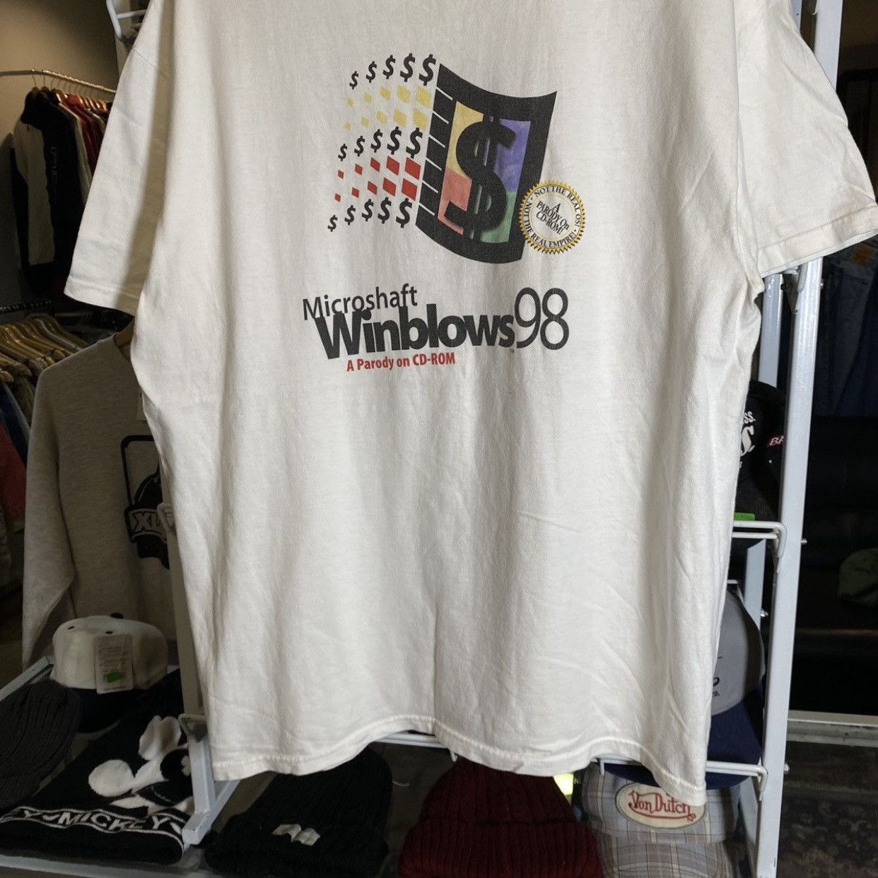 Microsoft Vintage 90's Microshaft Winblows tee internet office tShirt Size US XL / EU 56 / 4 - 4 Thumbnail