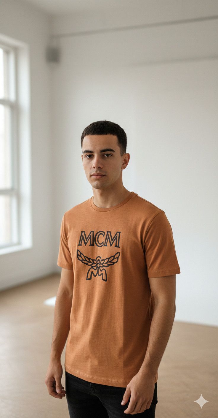 MCM MCM Men's Classic Logo T-Shirt, Roasted Pecan Size US M / EU 48-50 / 2 - 1 Thumbnail