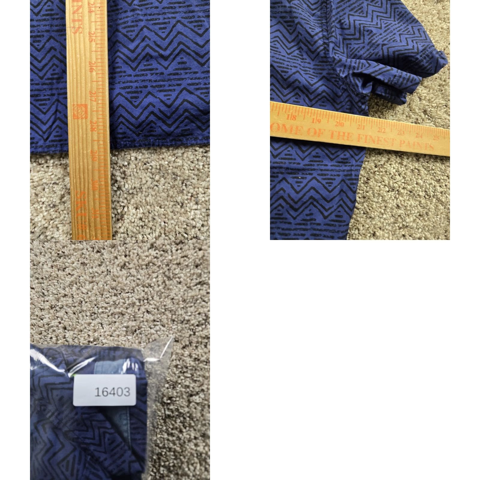 American Eagle Outfitters American Eagle Outfitters Shirt Large Mens Blue Slim Fit Cotton Button Up Geometric Tribal Size US L / EU 52-54 / 3 - 8 Thumbnail
