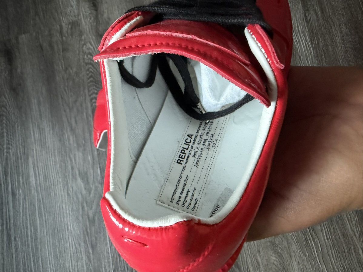 Maison Margiela Maison Margiela Red Rubberized Patent Leather GAT Trainers Size US 7 / IT 37 - 4 Thumbnail