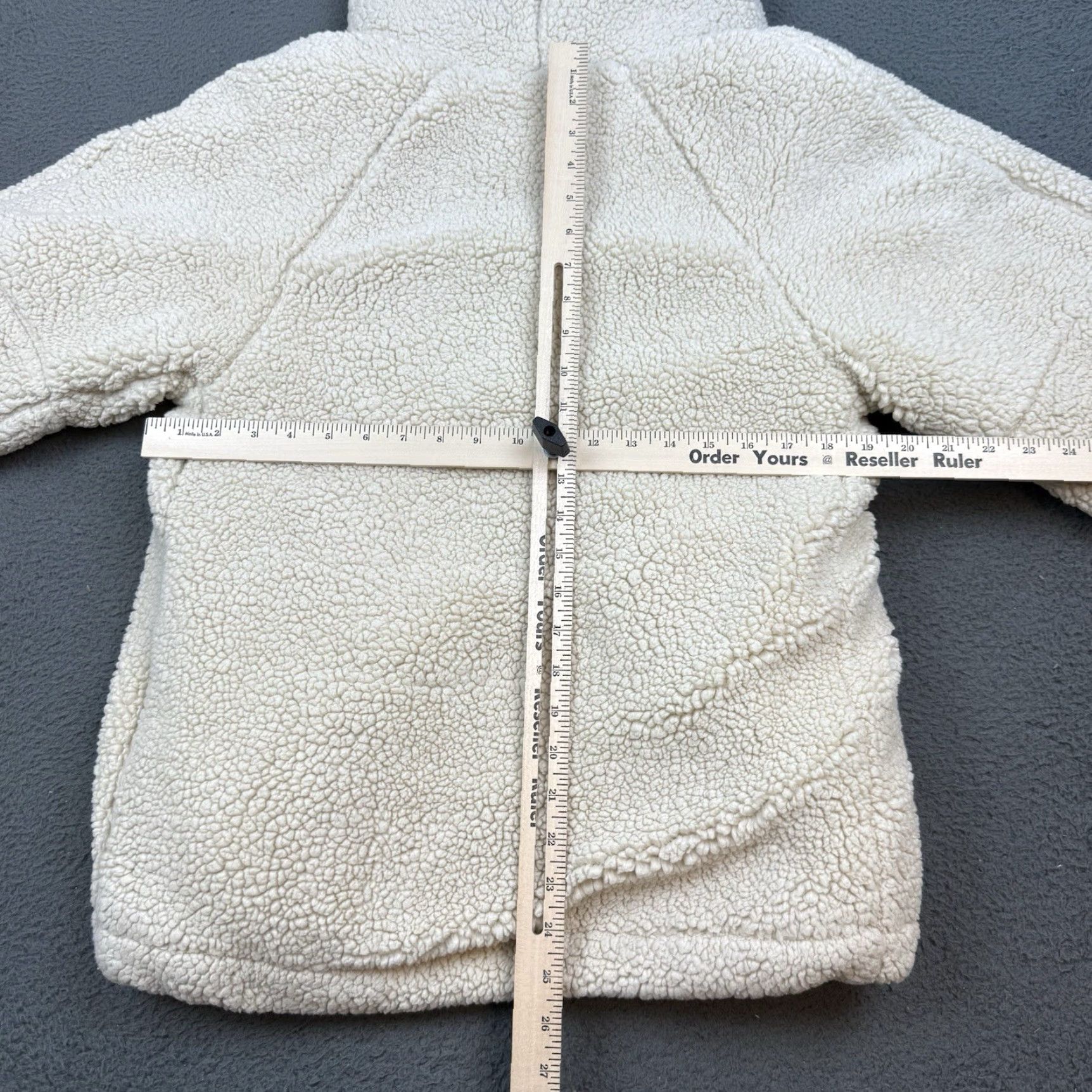 Free People VINTAGE We The Free People Slouchy Jacket Womens XS Beige Sherpa Full Zip Size XS / US 0-2 / IT 36-38 - 7 Thumbnail