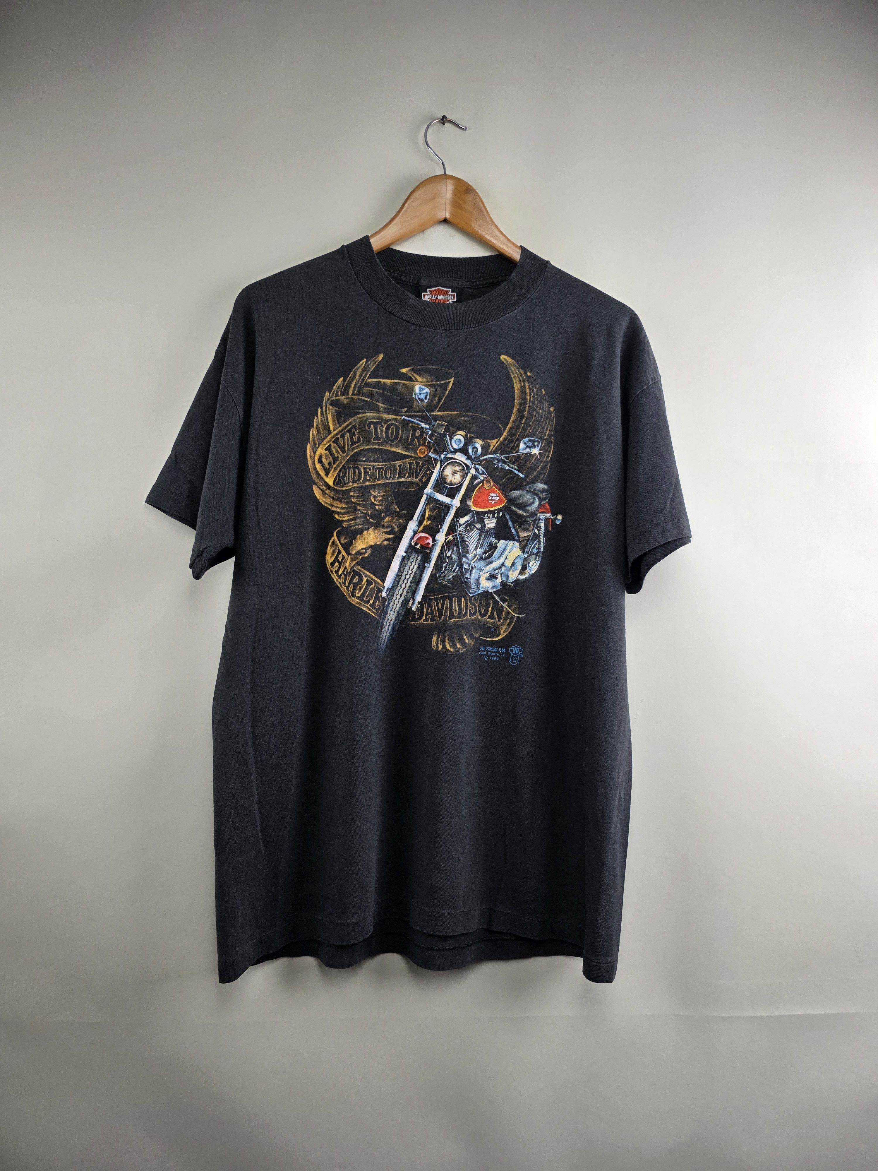 Harley Davidson × Vintage 1989 Live to ride Harley Davidson 3D Emblem XL 21.5" 29" Size US XL / EU 56 / 4 - 9 Thumbnail