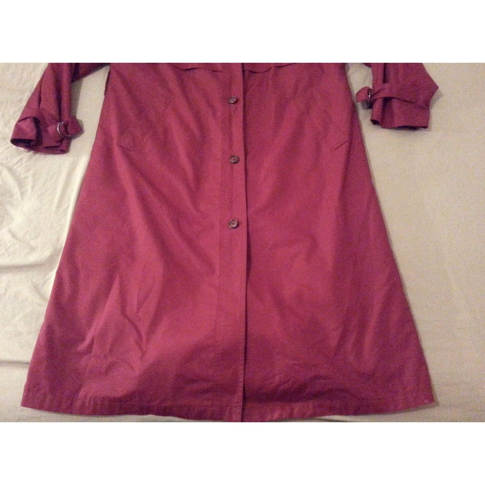 London Fog Womens London Fog Trench Coat Jacket Petite Red Size XL / US 12-14 / IT 48-50 - 2 Thumbnail
