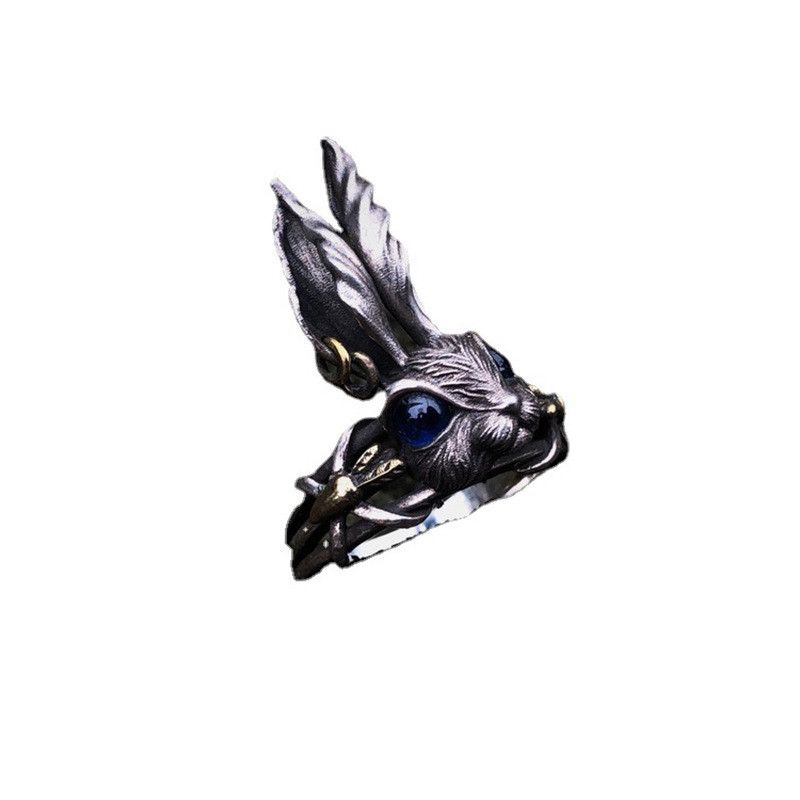 Jewelry Rabbit Punk Jewelry Rings Open Size Chrome Ring (Size 7-13) Size ONE SIZE - 5 Thumbnail
