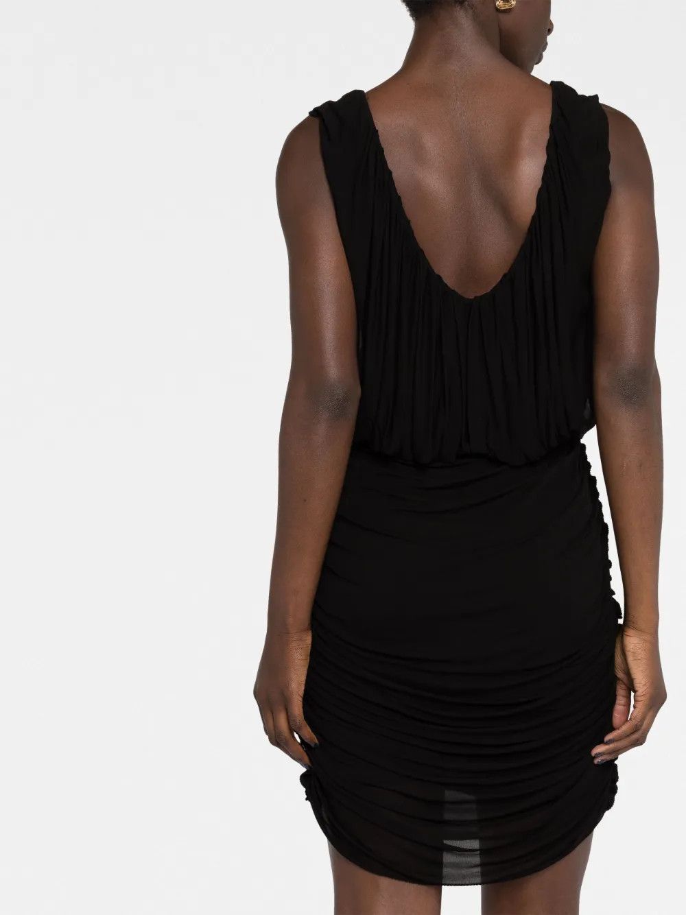 Saint Laurent Paris o1y0126 Mini Dress in Black Size S / US 4 / IT 40 - 4 Thumbnail