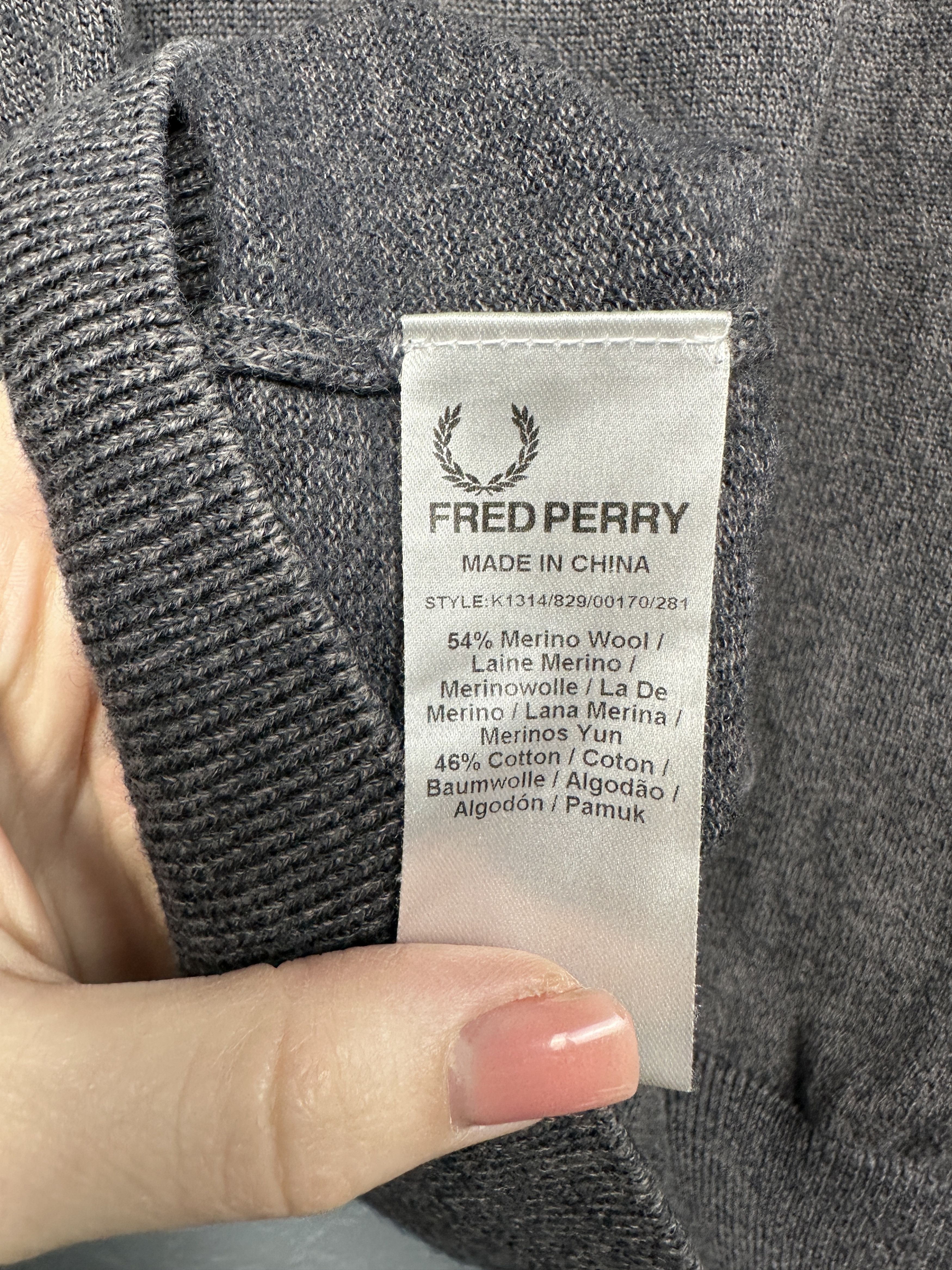 Fred Perry Fred Perry Merino Wool Mens Cardigan Sweater Jumper Size US S / EU 44-46 / 1 - 4 Thumbnail
