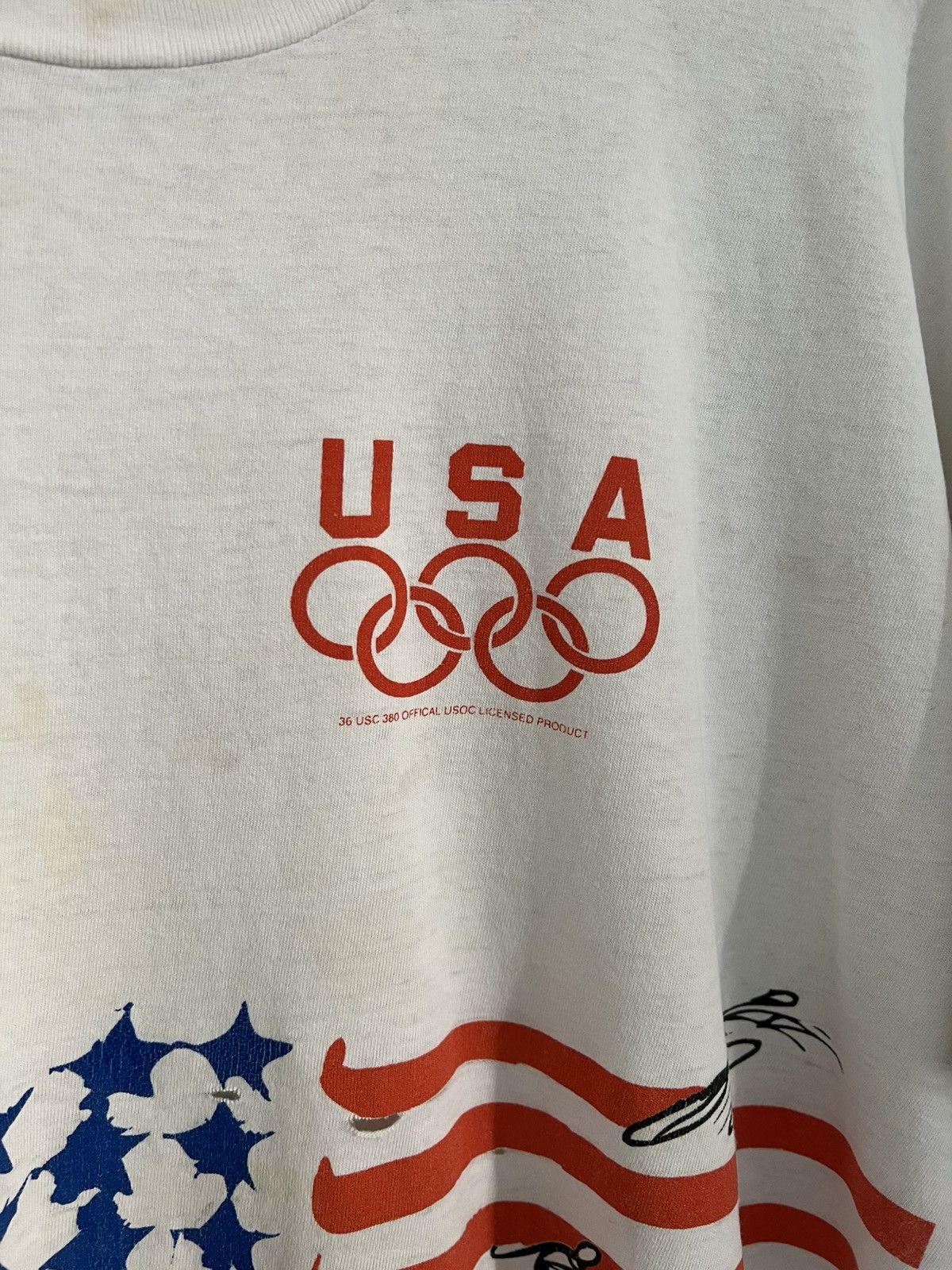 Champion 1996 Atlanta Olympics Flag Single Stitch Art Tee Size US XL / EU 56 / 4 - 4 Thumbnail