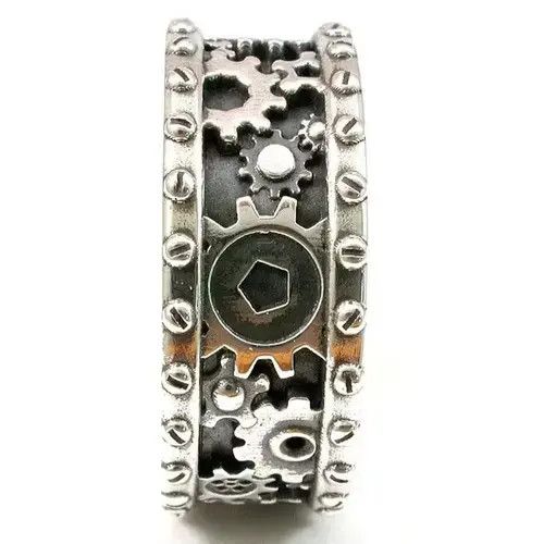 Other Custom Steampunk Gears Antique Plated Silver Ring Size ONE SIZE - 3 Thumbnail
