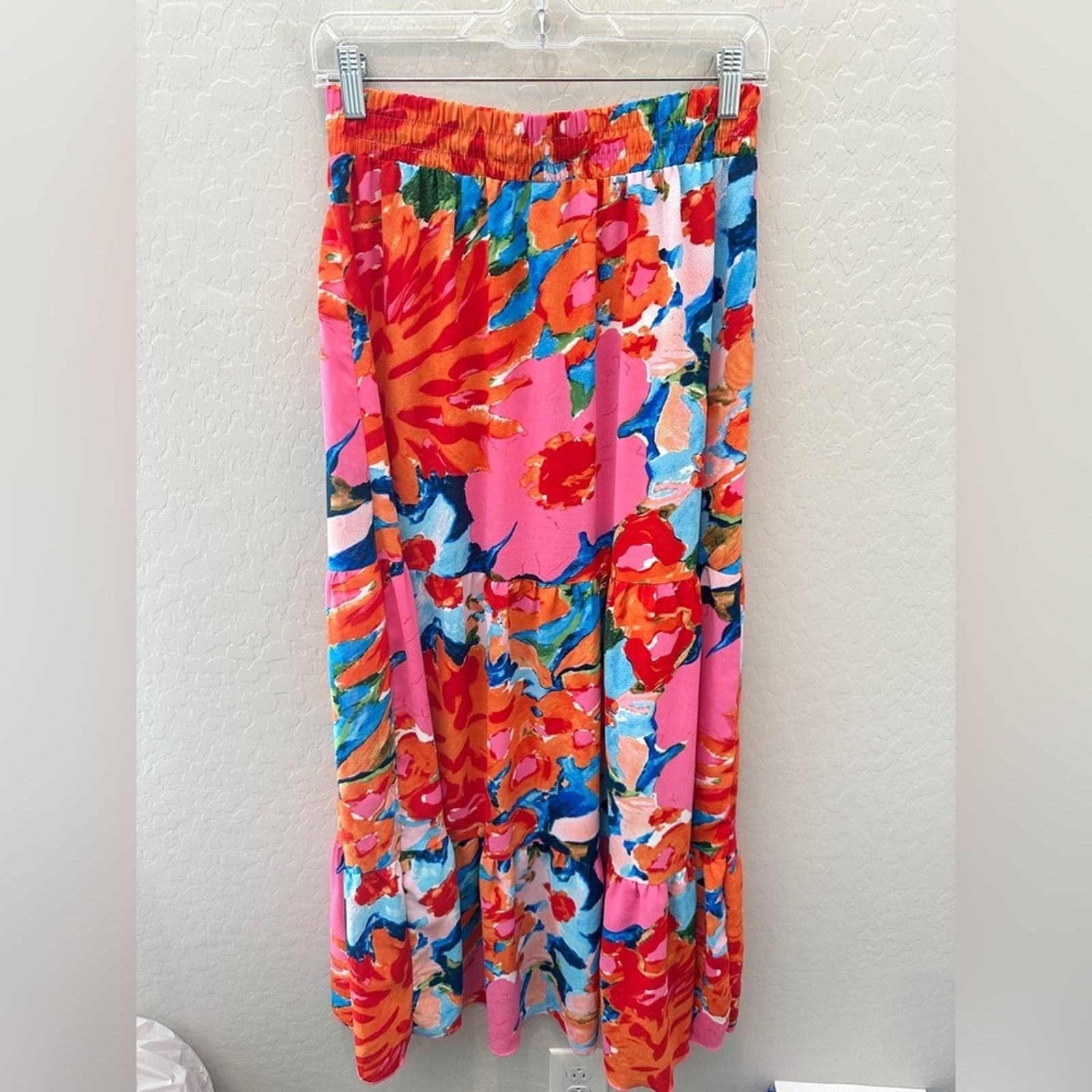 Other Q2 | Bright Colorful Abstract Floral Artsy Modern Maxi Skirt Size 30" / US 8 / IT 44 - 4 Thumbnail