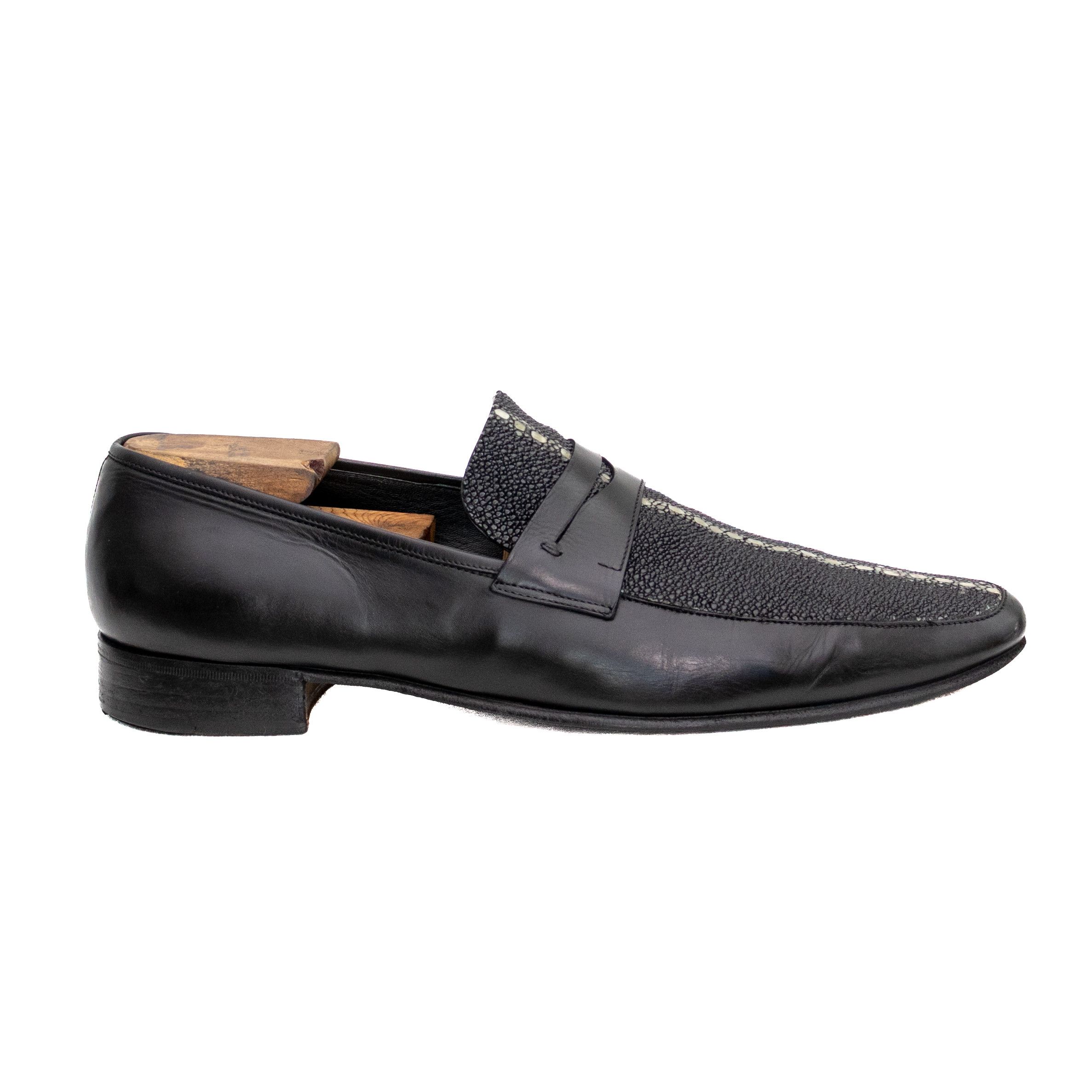 Salvatore Ferragamo Salvatore Ferragamo Stingray Leather Loafers Black US 12 D Size US 12 / EU 45 - 3 Thumbnail