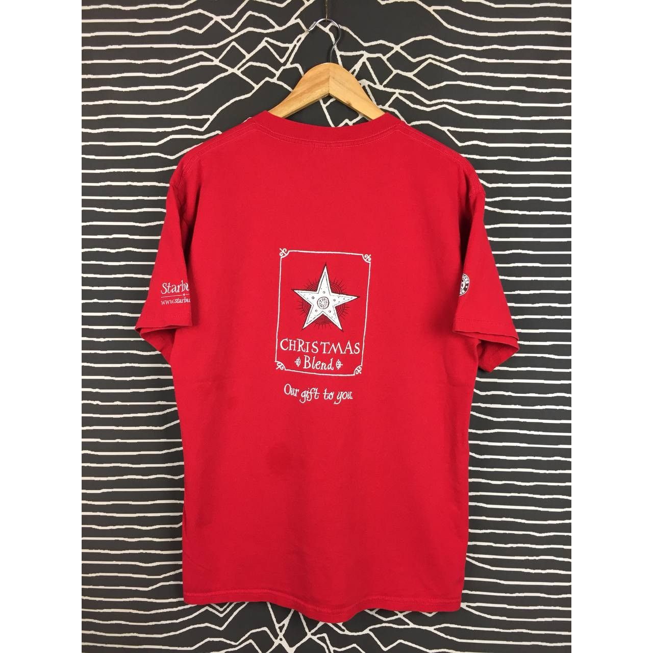 Vintage Vtg 90s Starbucks Christmas Blend Our Gift To You Promo Tee Size US L / EU 52-54 / 3 - 1 Thumbnail