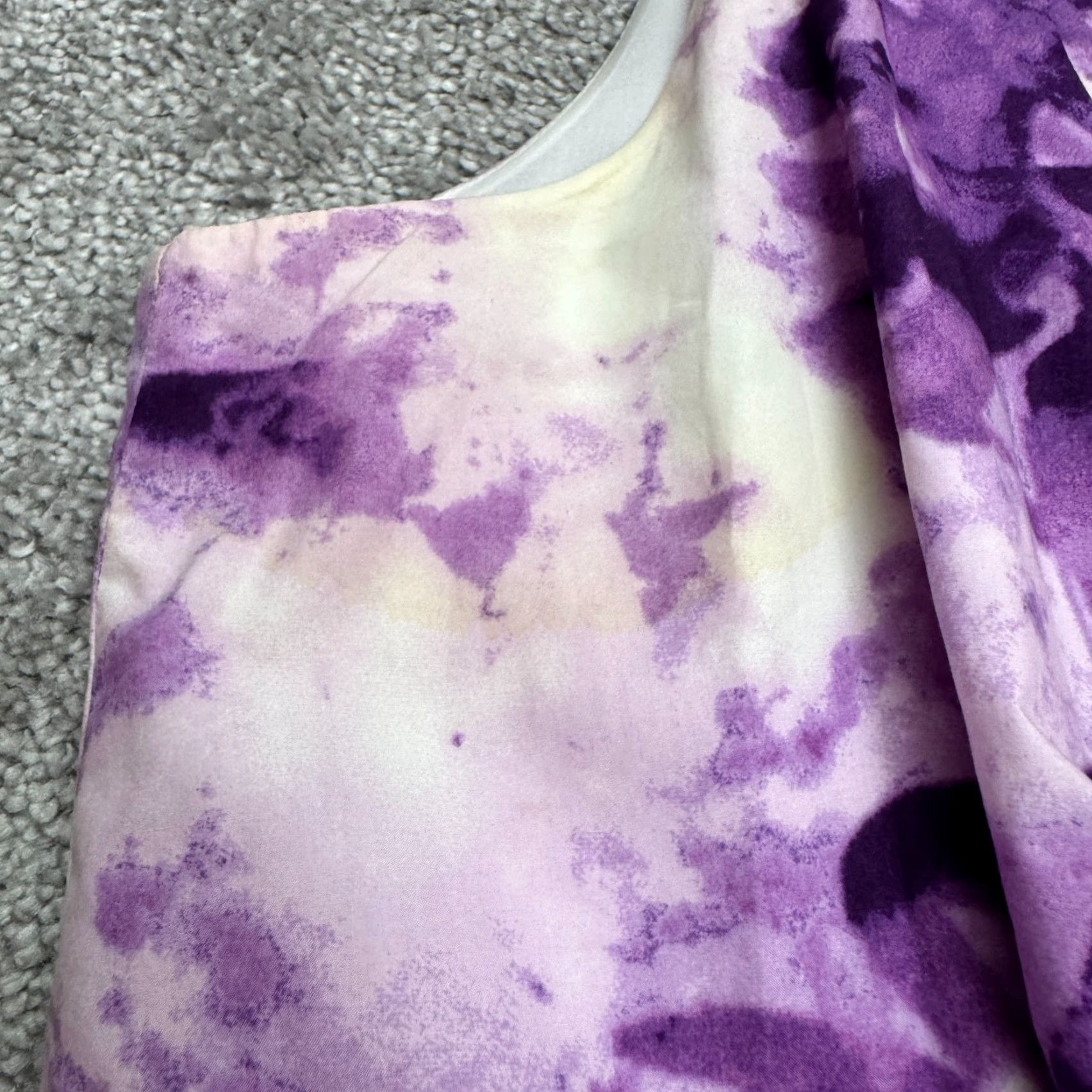 Banana Republic Banana Republic Tie-Dye Pleated Midi Dress Womens 14 Purple Sleeveless V-Neck Size XL / US 12-14 / IT 48-50 - 4 Thumbnail