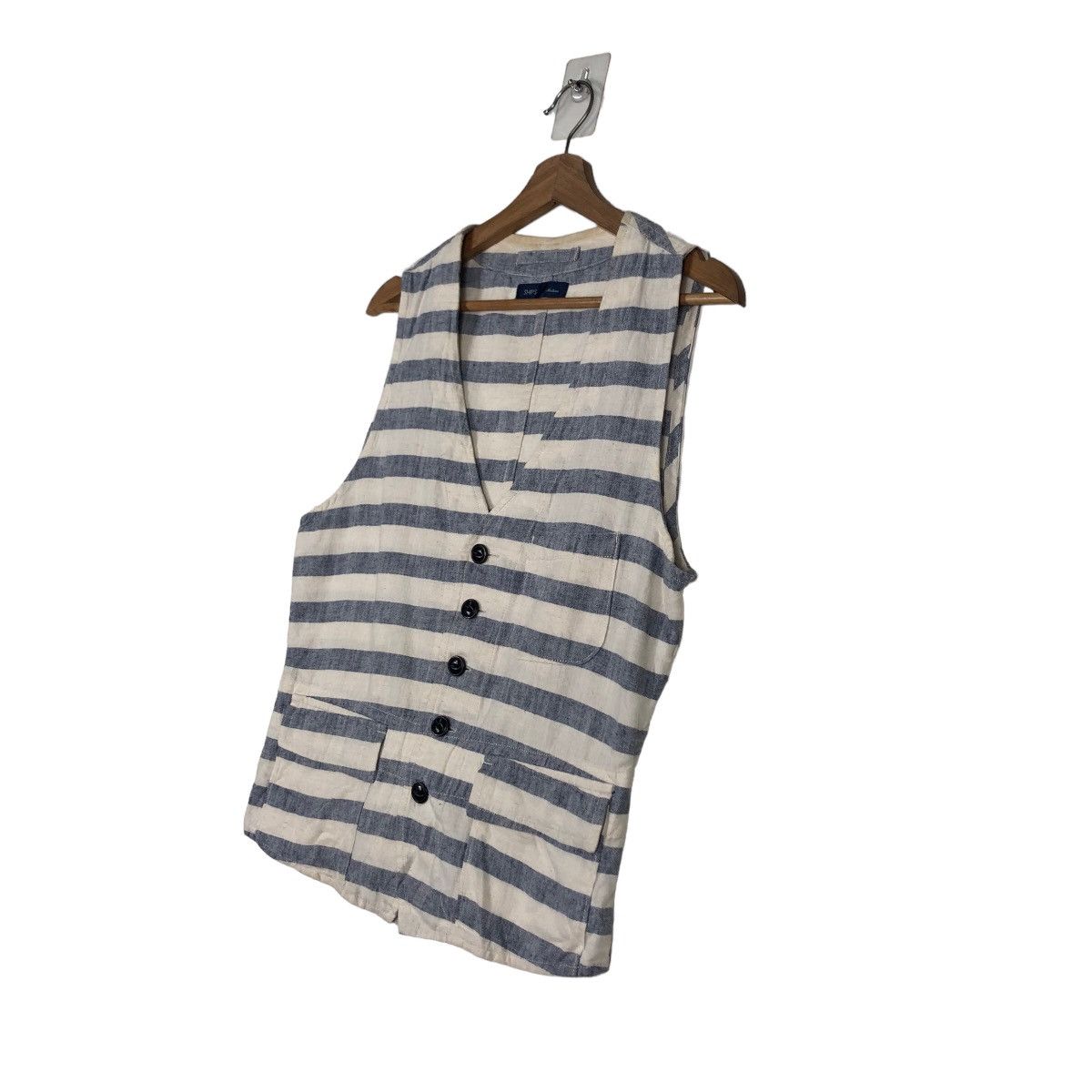 Issey Miyake 🔥Striped Design Tank Top Sleeveless Hoodie Jacket Ships Size US M / EU 48-50 / 2 - 2 Thumbnail