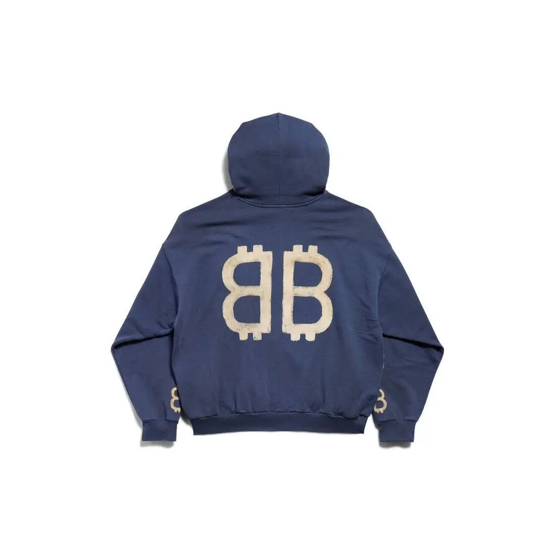 Balenciaga o1w1db11225 Crypto Hoodie Medium Fit in Blue Size US XXS / EU 40 - 6 Thumbnail