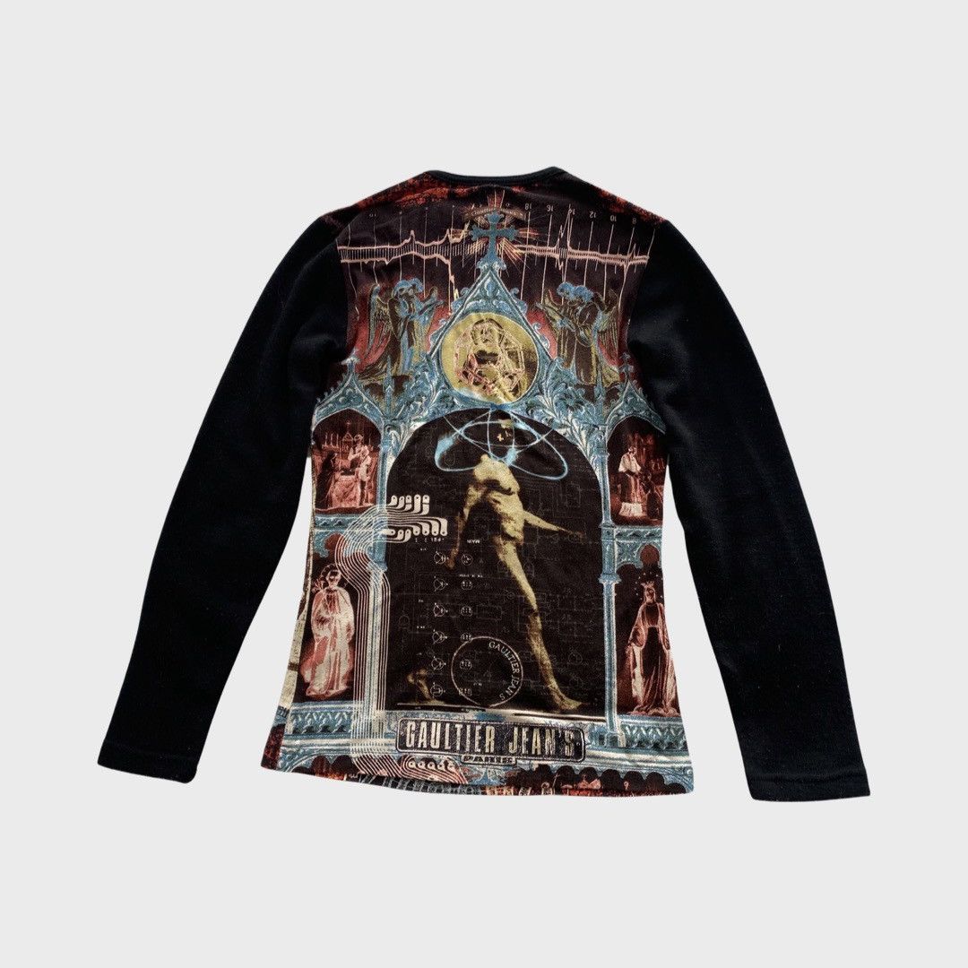 image of Jean Paul Gaultier Vintage 2000S Novelty Collage Top in Black, Women's (Size Medium)