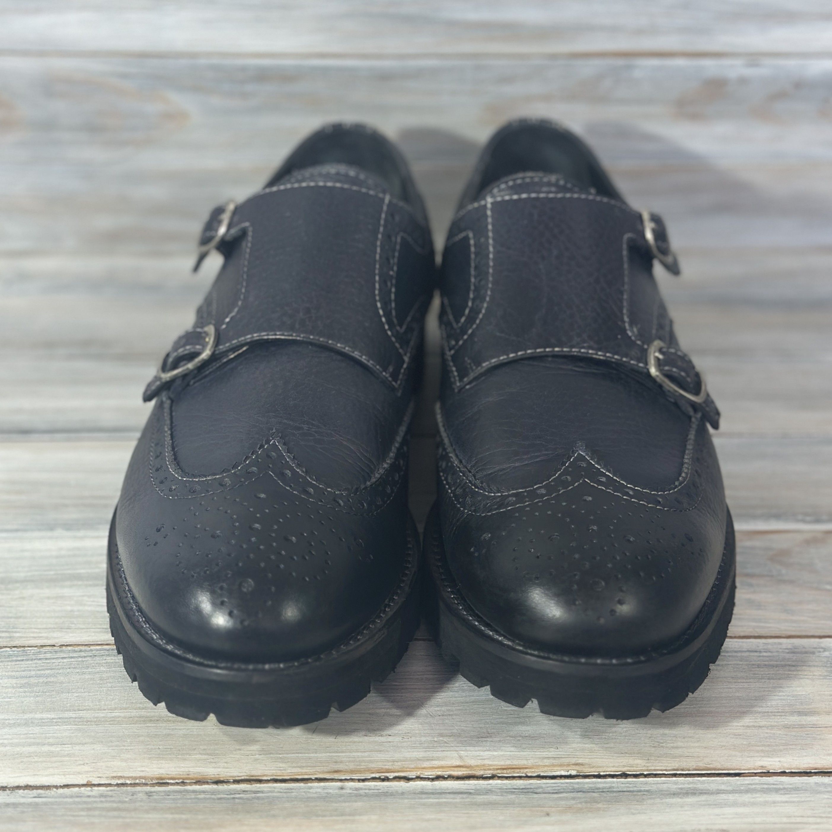 Leather JEROLD WILTON Monk Leather Shoes Made In Italy Luxury Brand Size US 9.5 / EU 42-43 - 3 Thumbnail