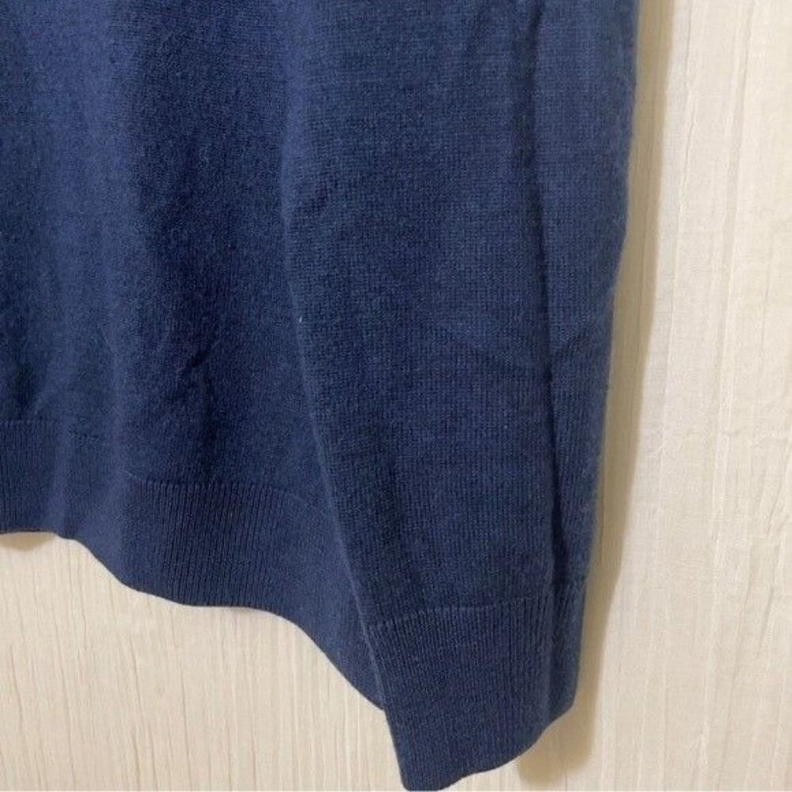 Turnbury Turnbury Merino Wool Henley Sweater Large Blue Mock Neck Size US L / EU 52-54 / 3 - 3 Thumbnail