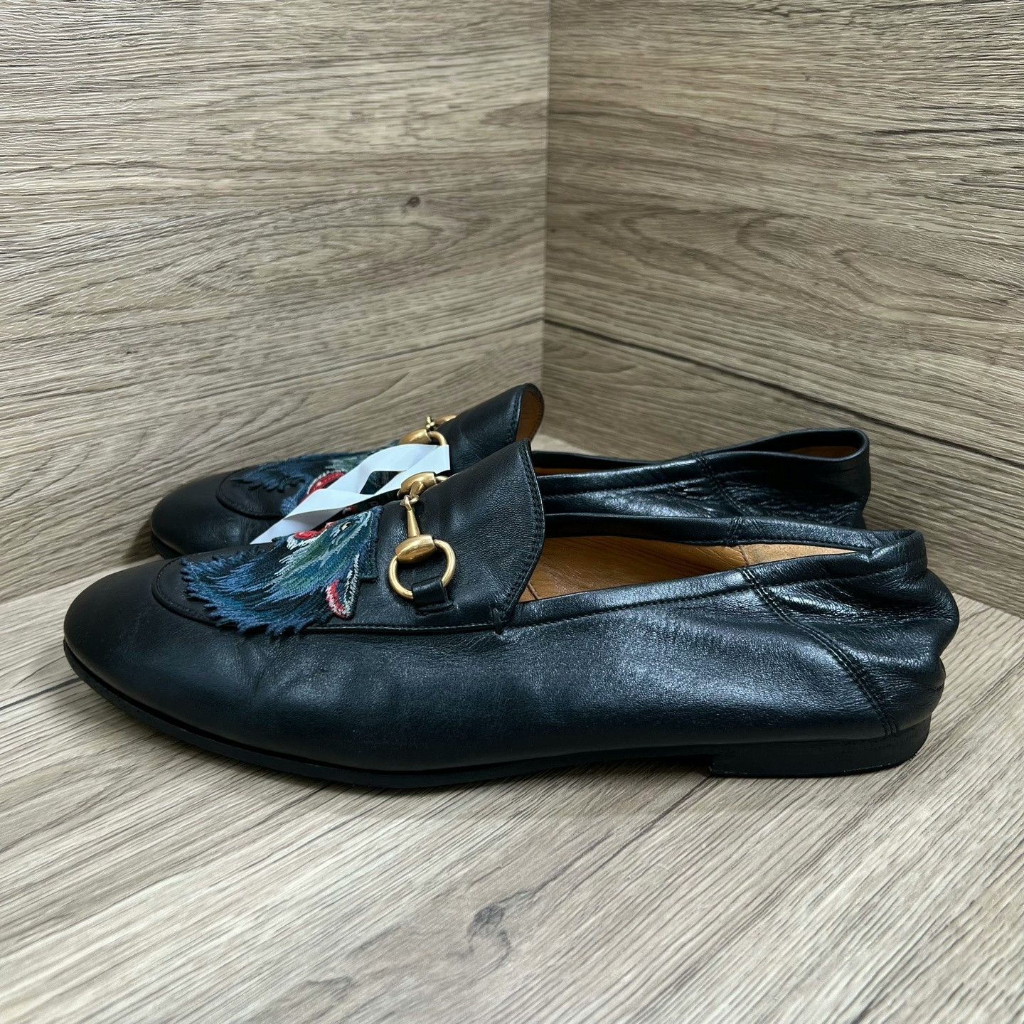 Gucci Gucci Brixton Wolf Head Embroidered Loafers Size US 10 / EU 43 - 2 Thumbnail