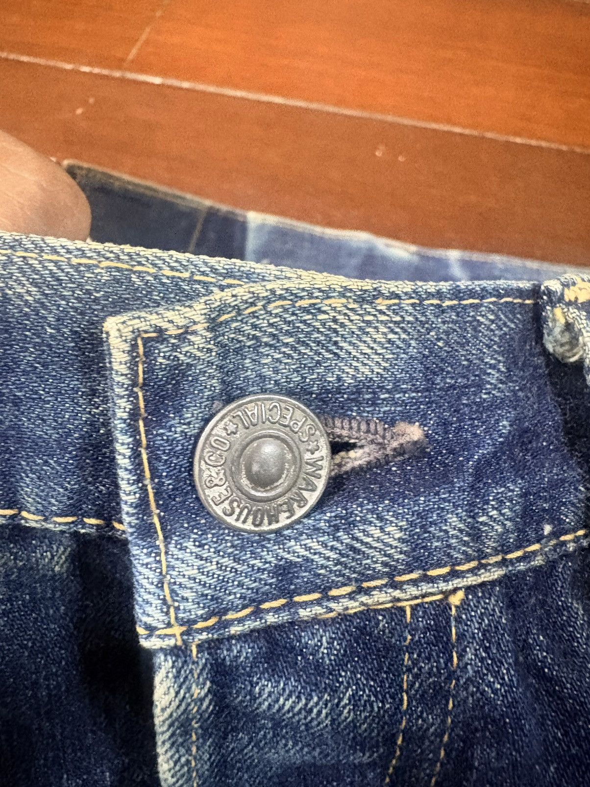 Warehouse & Co. vintage Warehouse 1001 indigo distressed rework selvedge Size US 34 / EU 50 - 8 Thumbnail