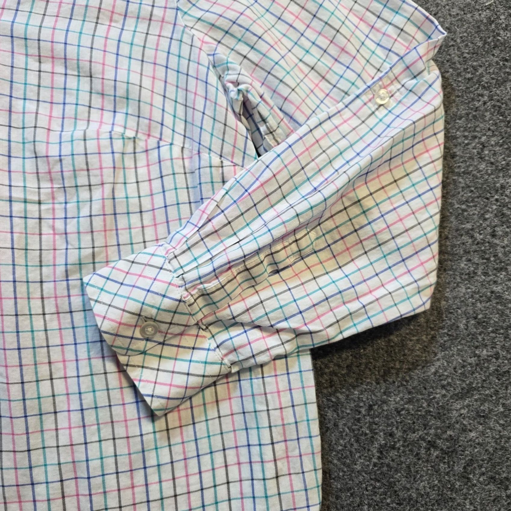 Talbots Talbots Top Womens 1X White Pink Plaid Button-Up Long Sleeve Career Casual Shirt Mens? Size XL / US 12-14 / IT 48-50 - 3 Thumbnail