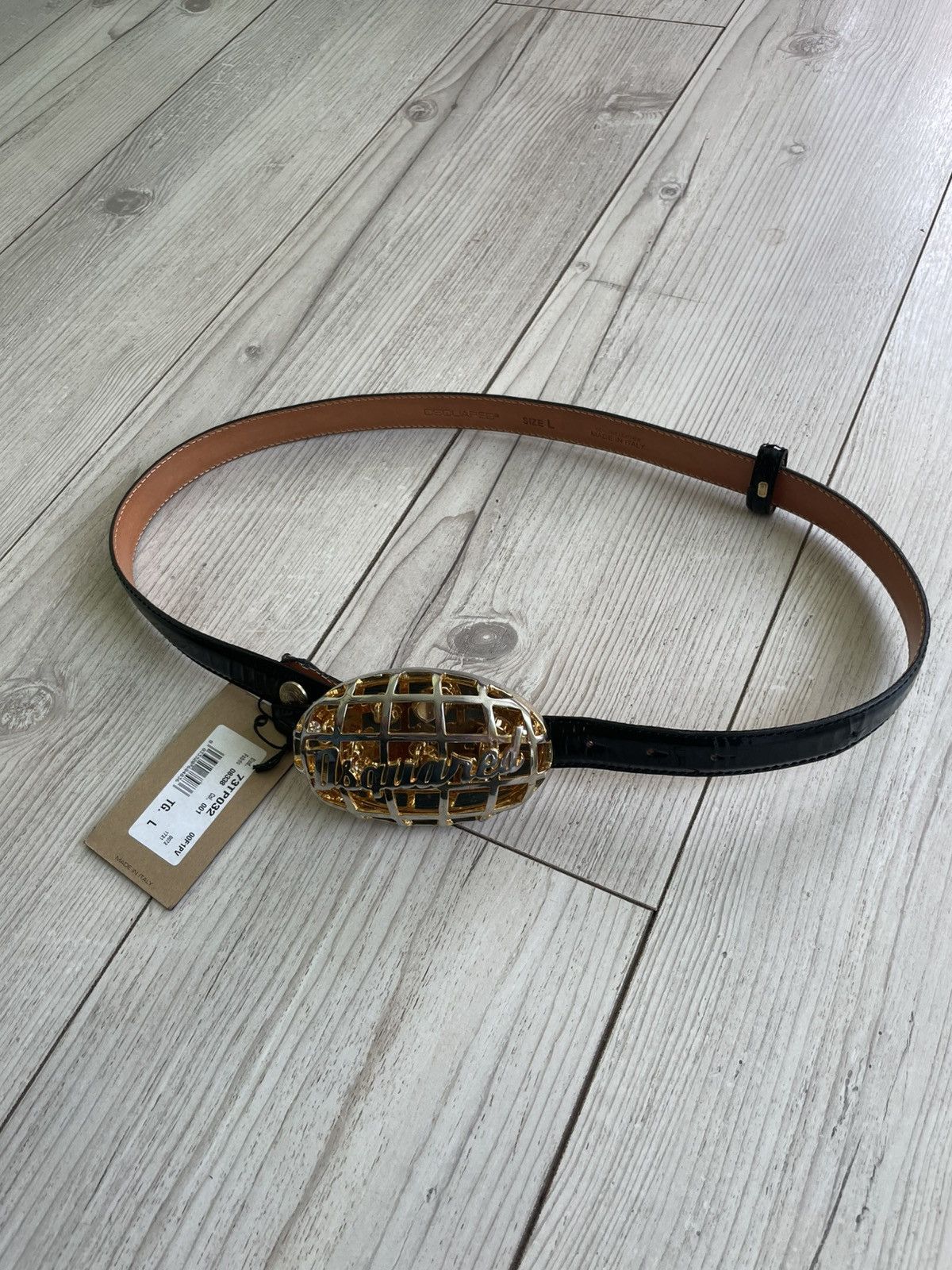 Dsquared2 × Vintage Dsquared Black Patent Leather Belt Size ONE SIZE - 3 Thumbnail