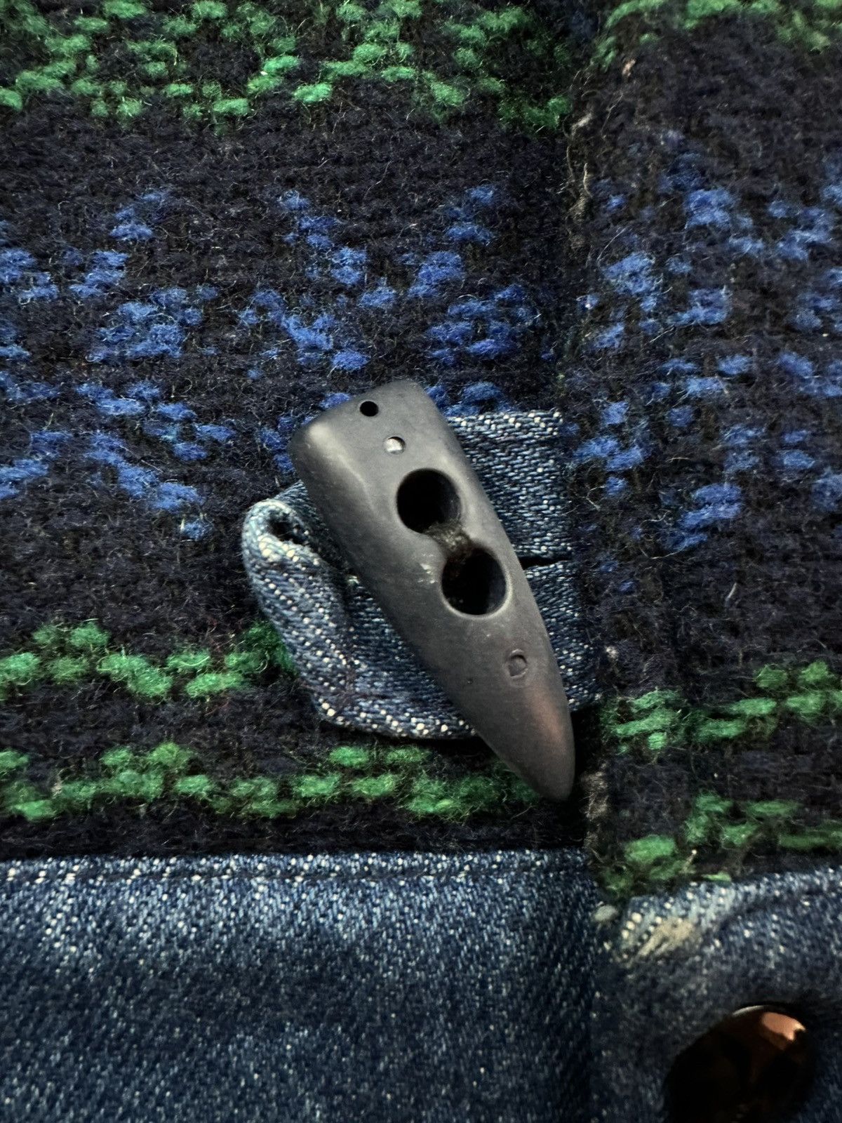 Designer Vintage Rockbox Wool Denim Hybrid Jacket Nordic Knit Pattern Size US M / EU 48-50 / 2 - 5 Thumbnail