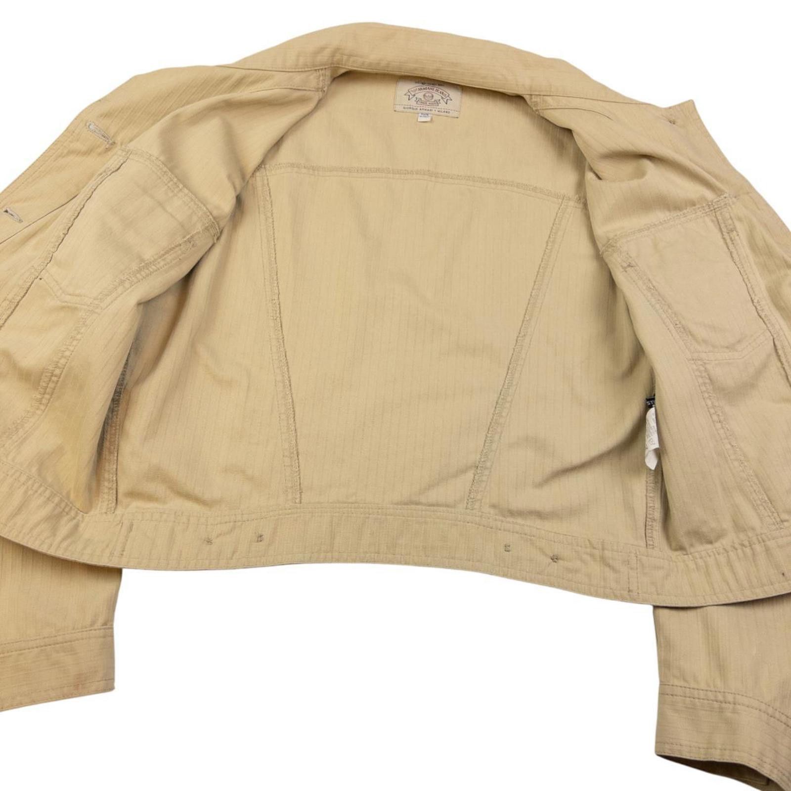 Designer Vintage Armani Jeans Cropped Button Up Jacket Womens Size S Size ONE SIZE - 4 Thumbnail