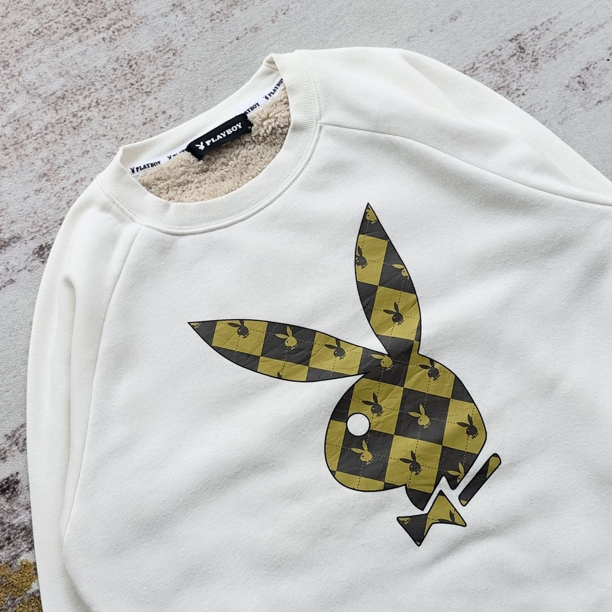 Playboy VINTAGE PLAYBOY ARGYLE BIG BUNNY LOGO SWEATSHIRT Size US M / EU 48-50 / 2 - 3 Thumbnail