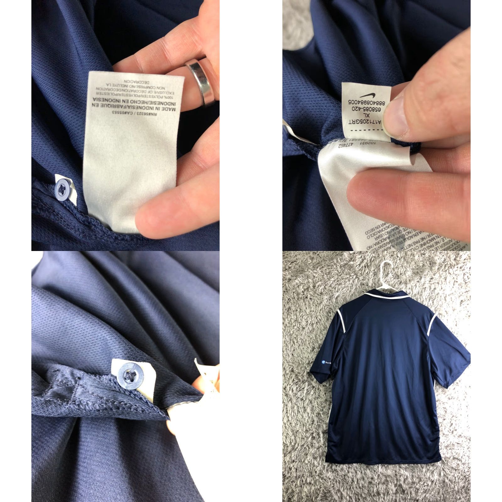 Nike Nike Polo XL Short Sleeve Blue Dri-Fit Nike Dri-Fit Polo Mens Regular Blue Logo) Size US XL / EU 56 / 4 - 8 Thumbnail