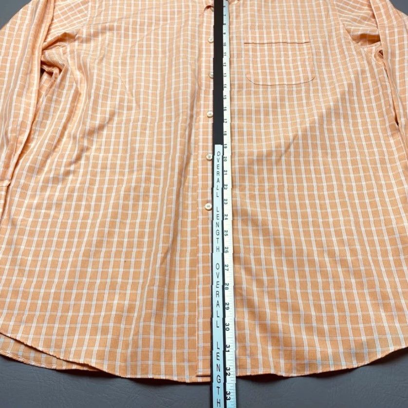 Tommy Bahama Tommy Bahama Dress Shirt Orange White Mens Size 17 32-33 Long Sleeve 8155 Size 46R - 7 Thumbnail