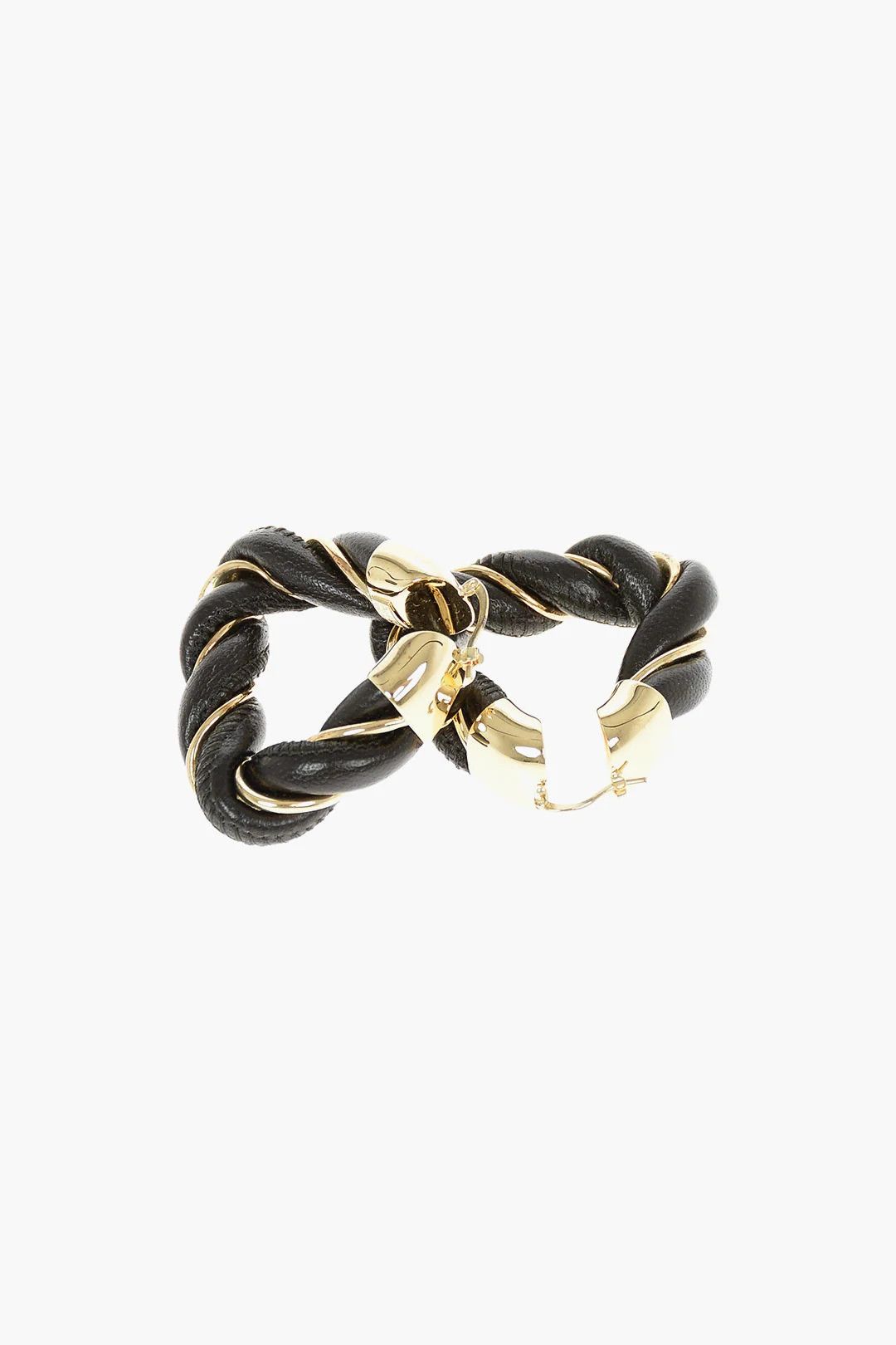 Bottega Veneta og1mm0426 Size: OS / Woven Leather Triangle Earrings Brown Size ONE SIZE - 2 Thumbnail