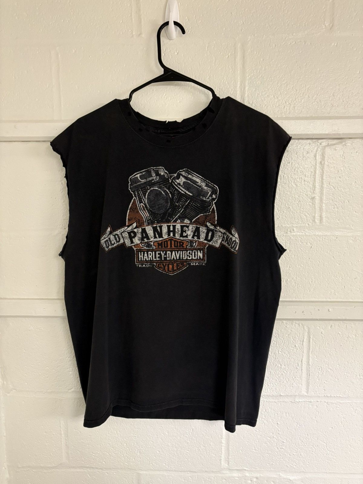 Vintage distress Harley Davidson Cutoff