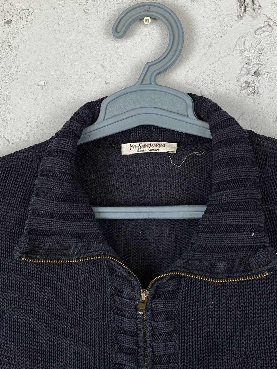 Designer × Yves Saint Laurent 80s Yves Saint Laurent Silk Full Zip Open Knit Sweater Size US S / EU 44-46 / 1 - 1 Thumbnail