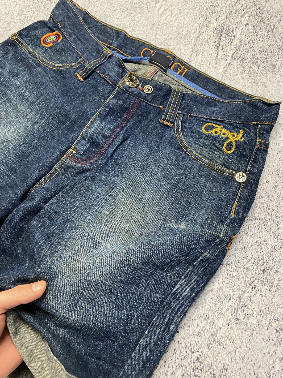 Coogi × JNCO × Vintage Crazy Vintage Y2K Baggy Coogi Royale Big Logo Jeans Shorts Size US 36 / EU 52 - 15 Thumbnail