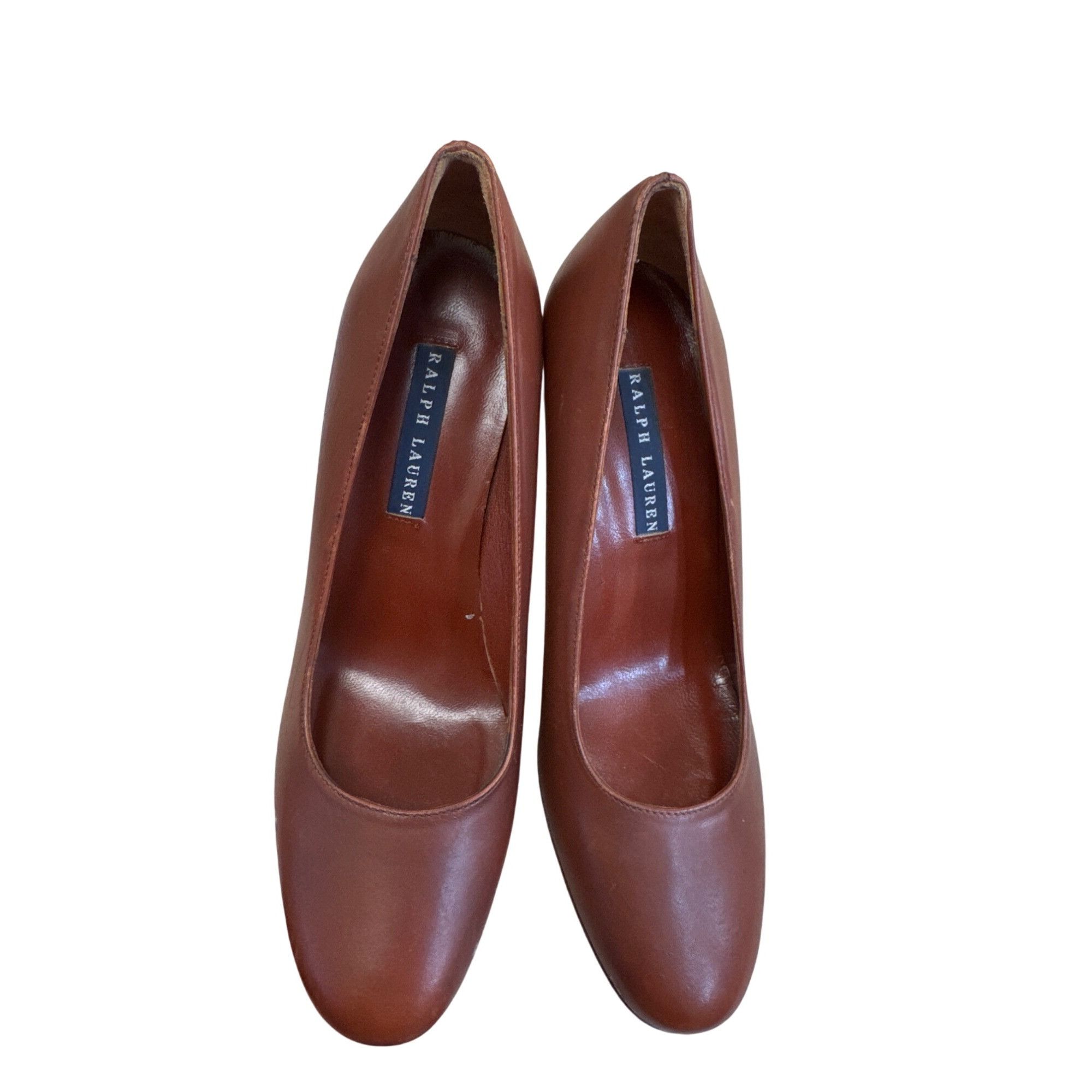Ralph Lauren Ralph Lauren Womens Red 3" Block Heels Leather Slip-On Shoes Size US 5.5 / IT 35.5 - 16 Thumbnail