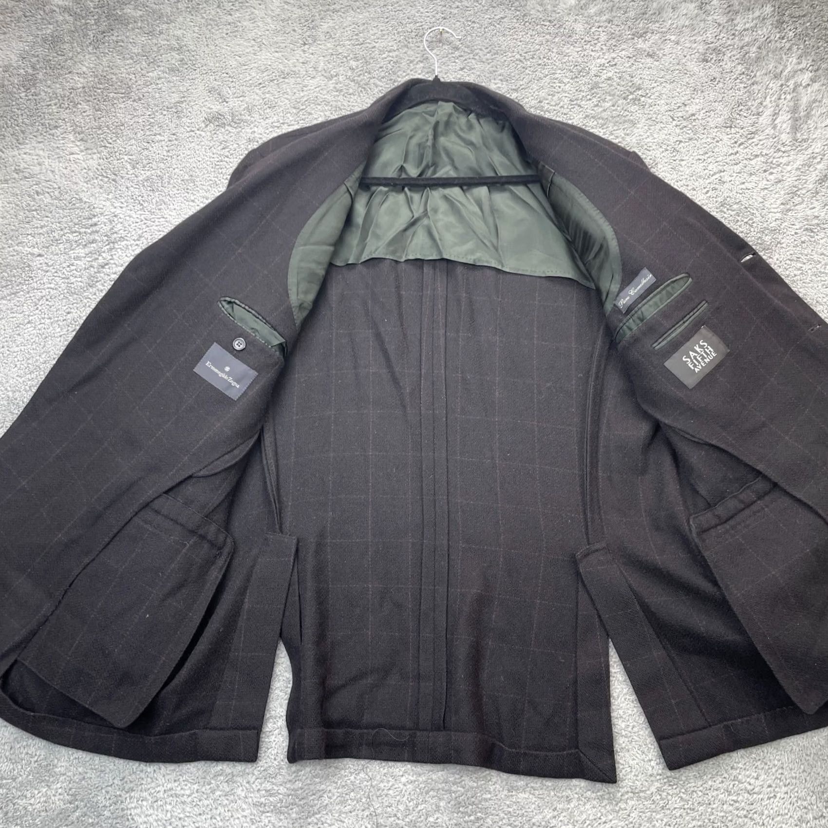 Ermenegildo Zegna VTG Ermenegildo Zegna Jacket Mens XL Black Plaid Coat Wool Single-Breasted Notch Lapel Classic Tuxedo-Style Vintage Size 46R - 3 Thumbnail