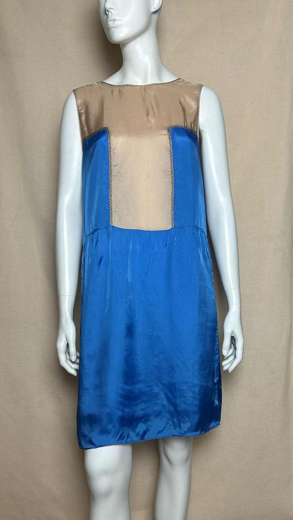 Marni MARNI Blue Beige Women's Dress Size EU 42 Size M / US 6-8 / IT 42-44 - 1 Thumbnail