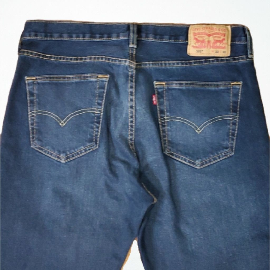 Levi's Levi's 501 34x30 Button Fly Blue Denim Jeans Dark Wash Size US 34 / EU 50 - 5 Thumbnail