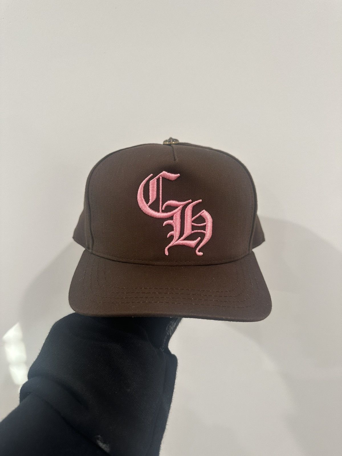image of Chrome Hearts Brown And Pink Logo Hat, Men's