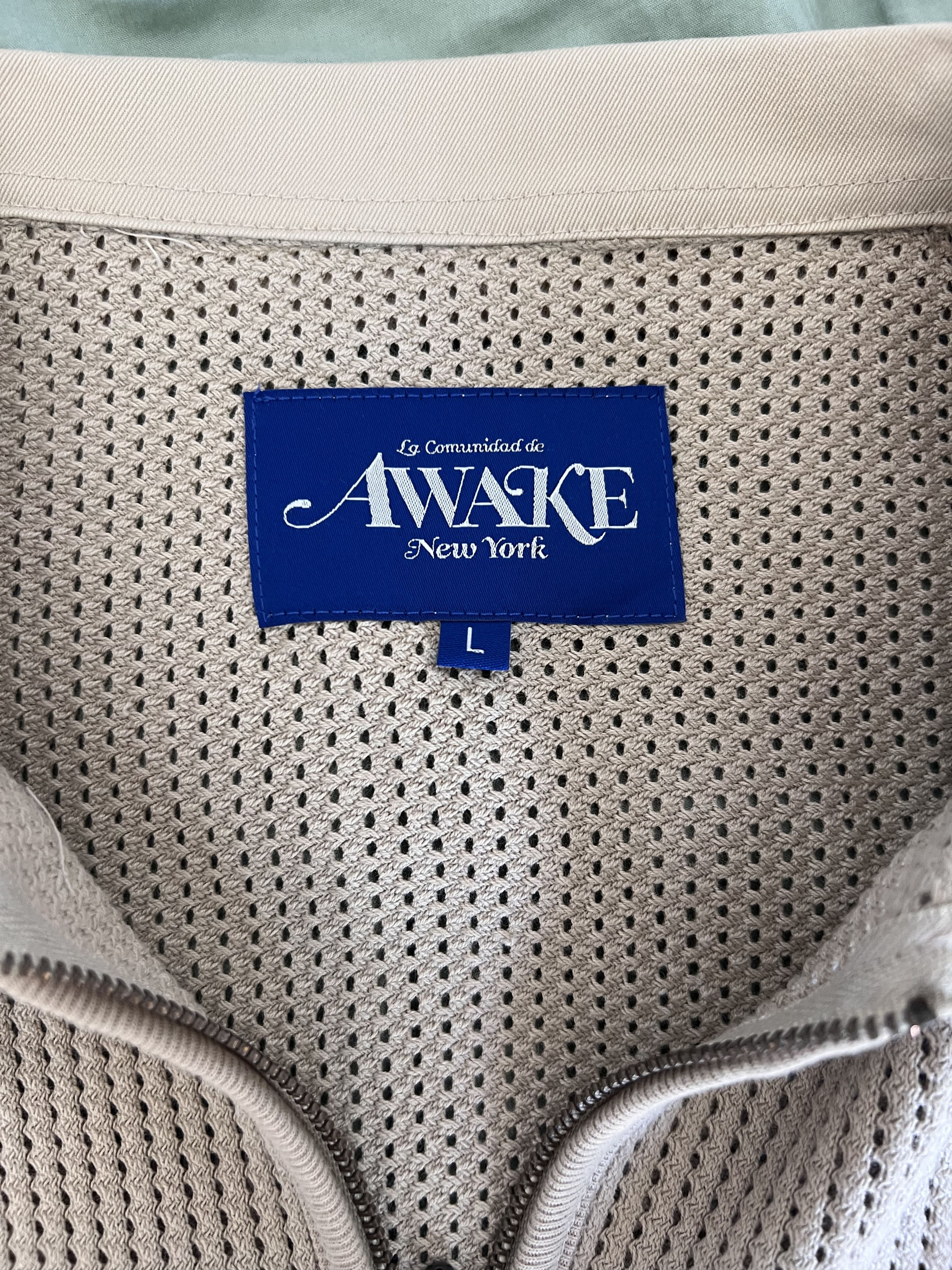 Awake NY Awake NY Open Knit Embroidered Polo in Cream Size US L / EU 52-54 / 3 - 6 Thumbnail