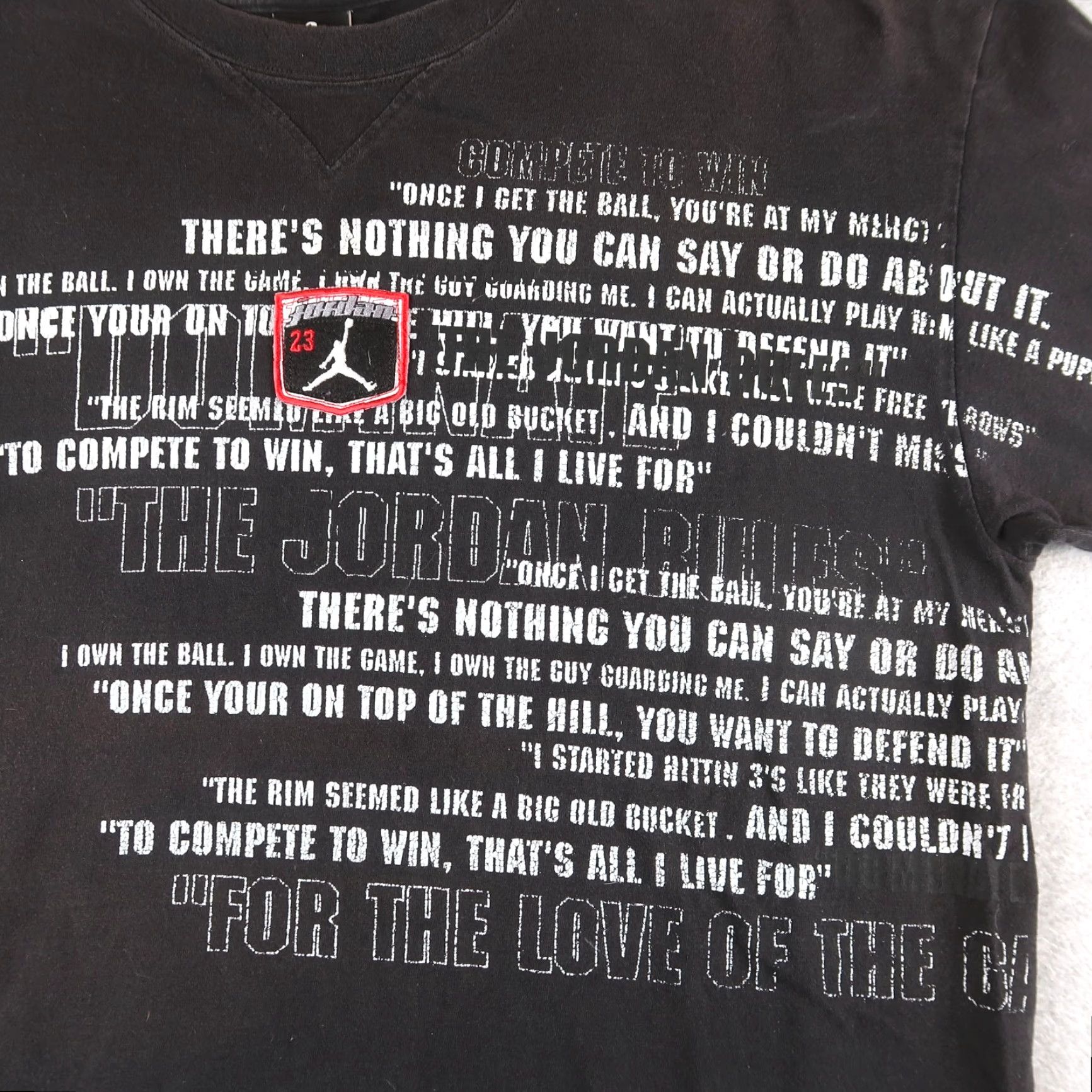 Jordan Brand VINTAGE Jordan T Shirt Mens XL Dominate Love of the Game Jumpman 23 Black Cotton Size US XL / EU 56 / 4 - 3 Thumbnail