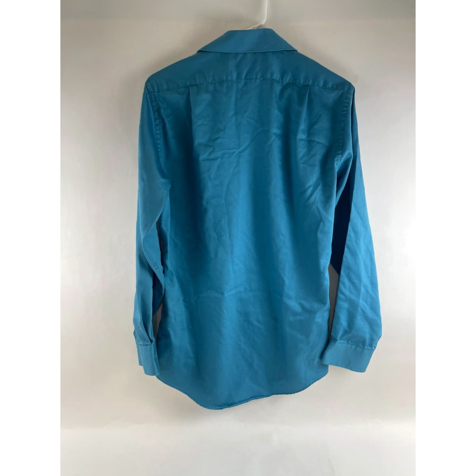 Arrow Arrow Shirt Men 14.5 32/33 Blue Sateen Fitted Button-Up Long Sleeve Pocket Size US M / EU 48-50 / 2 - 2 Thumbnail
