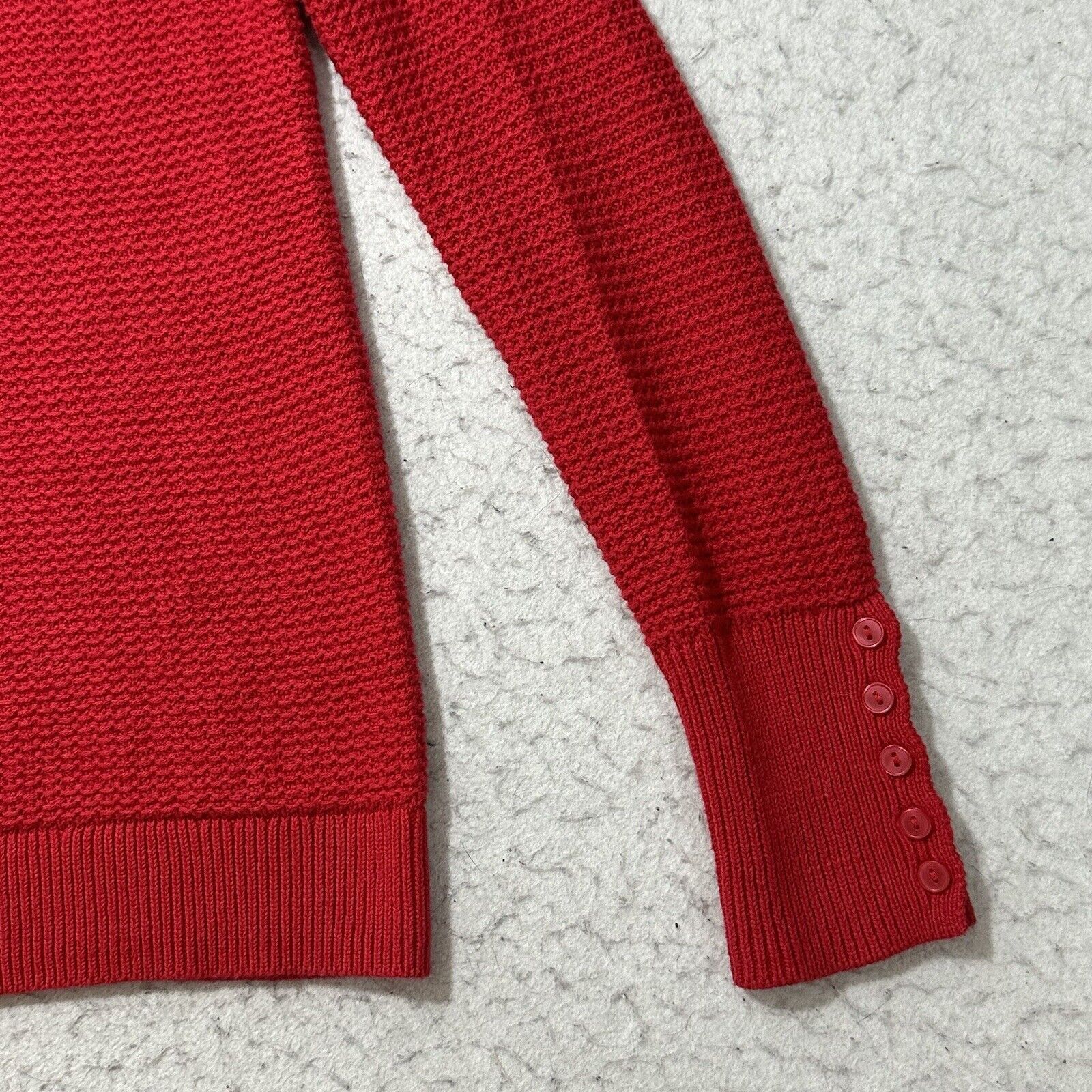 Loft LOFT XS Long Sleeve Crewneck Red Pullover Sweater Buttons Size XS / US 0-2 / IT 36-38 - 6 Thumbnail