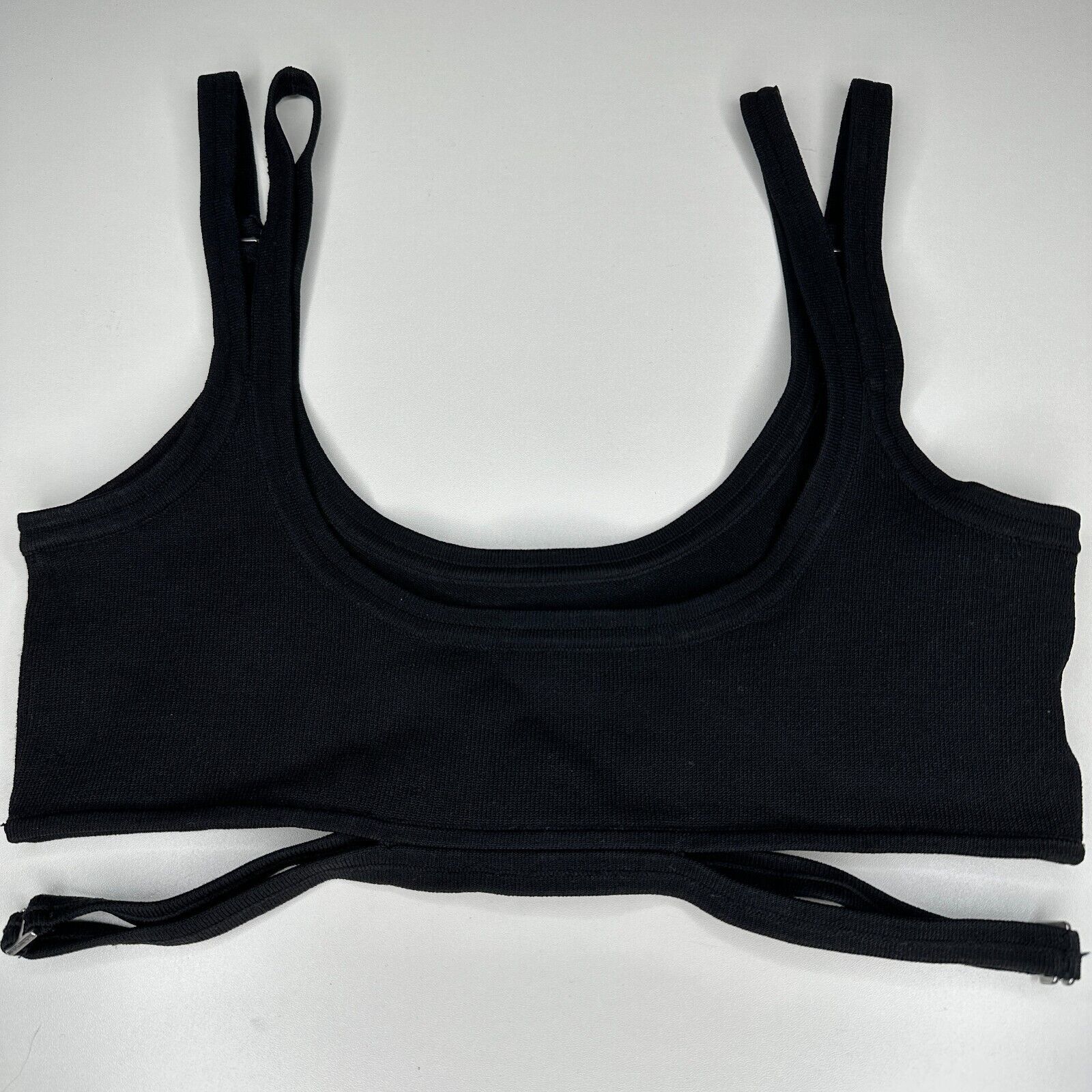 Dion Lee Dion Lee Black Strappy Crop Tank Double Strap Cutouts XS Size XS / US 0-2 / IT 36-38 - 3 Thumbnail