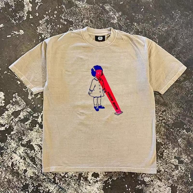 Other Beige street fashion girl printed cotton t-shirt Size US M / EU 48-50 / 2 - 1 Thumbnail